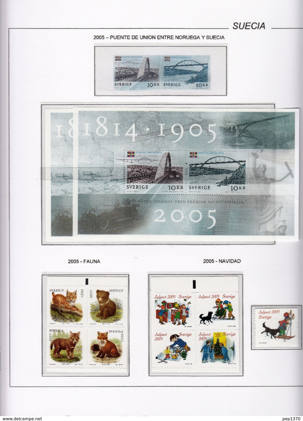 SUECIA 2005 - SWEDEN -  ALMOST COMPLETE YEAR 2005 - IN ALBUM (SEE ALL THE IMAGES) (CATALOGUE 130,25 &euro;) - Full Years