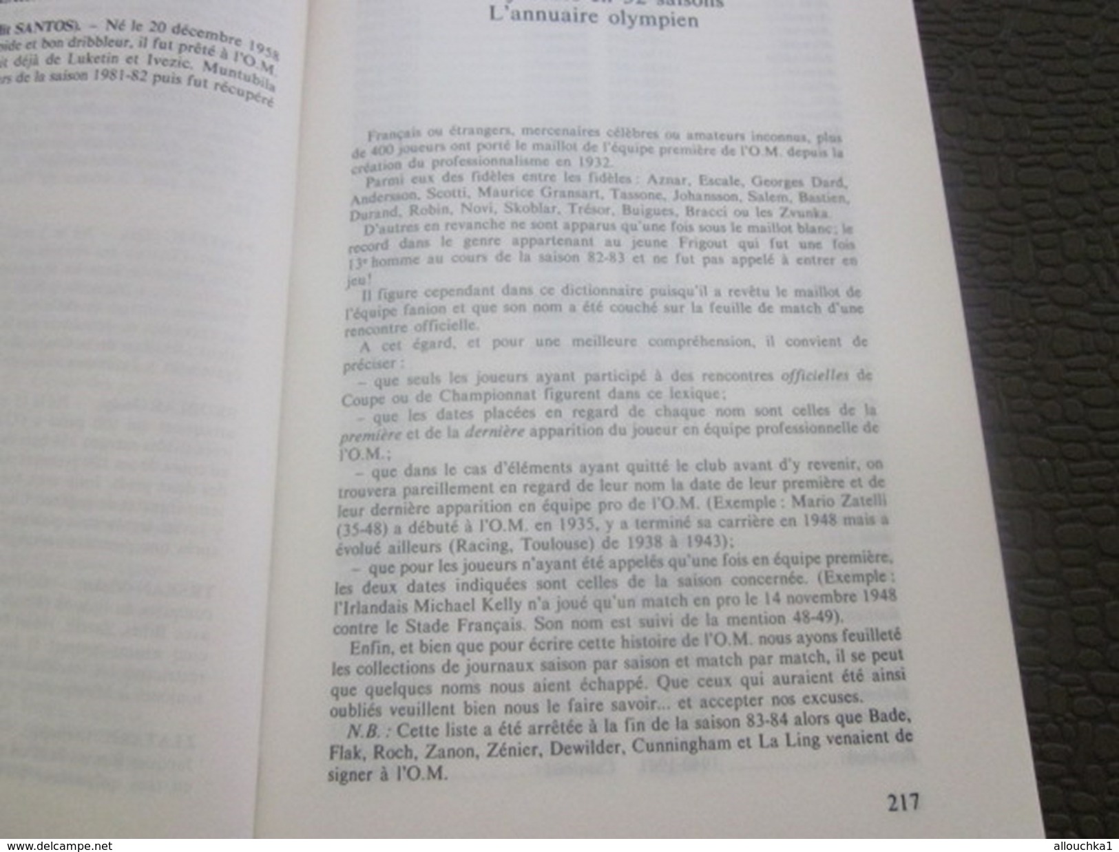 LA GRANDE HISTOIRE DE L'O.M. OLYMPIQUE DE MARSEILLE 1898/84 Sport-Football -Livre R. LAFFONT-PECHERAL-L. GRIMAUD-ZATELLI