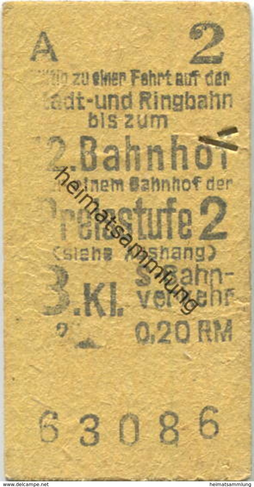 Deutschland - Berlin - S-Bahnverkehr - Gültig Zu Eine Fahrt Auf Der Stadt- U. Ringbahn Bis Zum 12. Bahnhof Oder Einem Ba - Europe