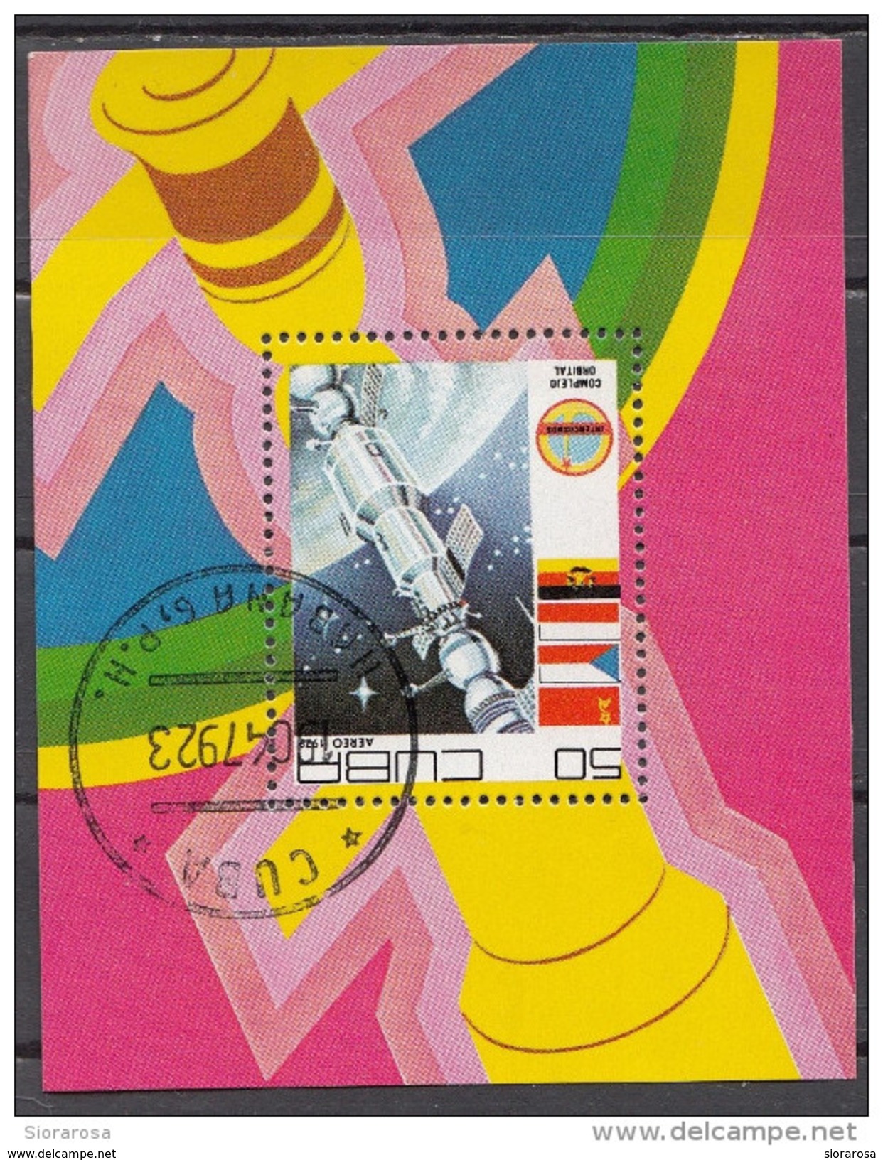 C315 Cuba 1979 Cosmonaut's Day Cosmonauta Satellite Spazio Space Sheet Perf. - Amérique Du Sud