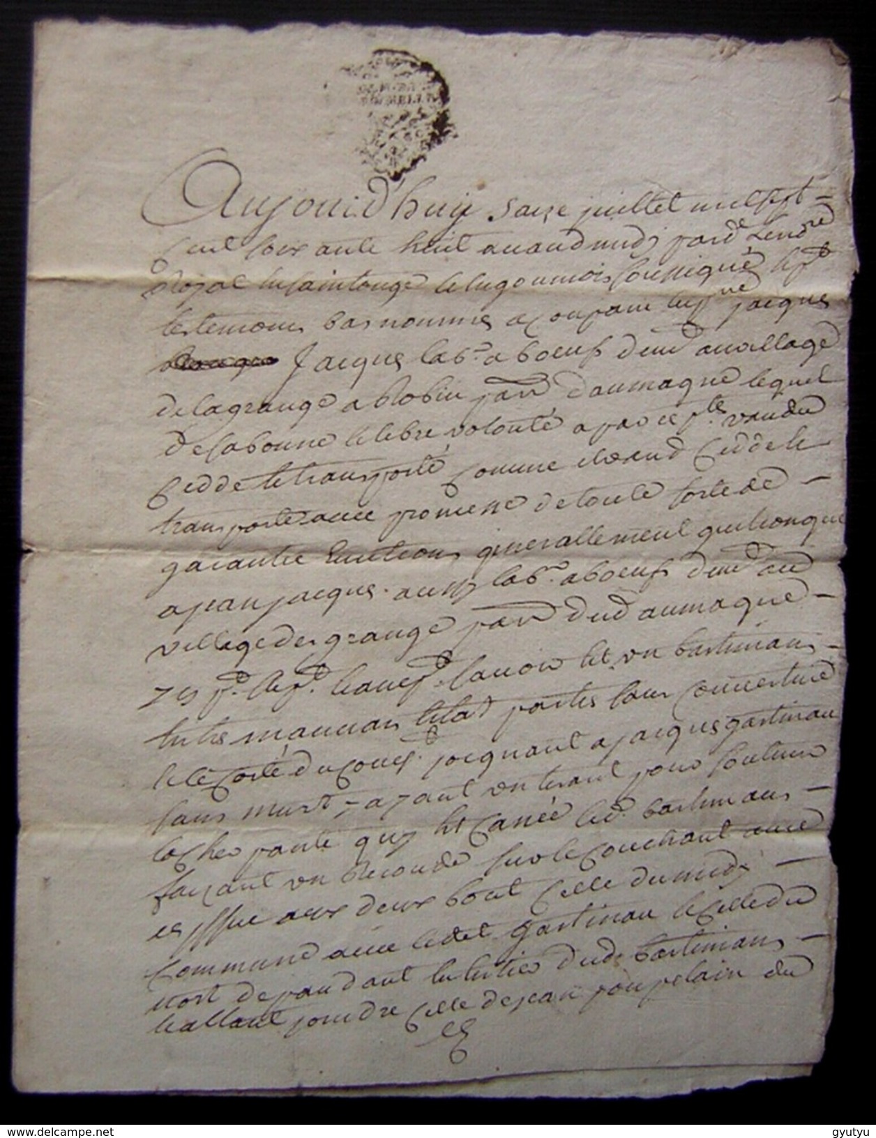 1768 Charente Saintonge Aumagne  Vente De Jacques Jacques à Jean Jacques - Manuscripten