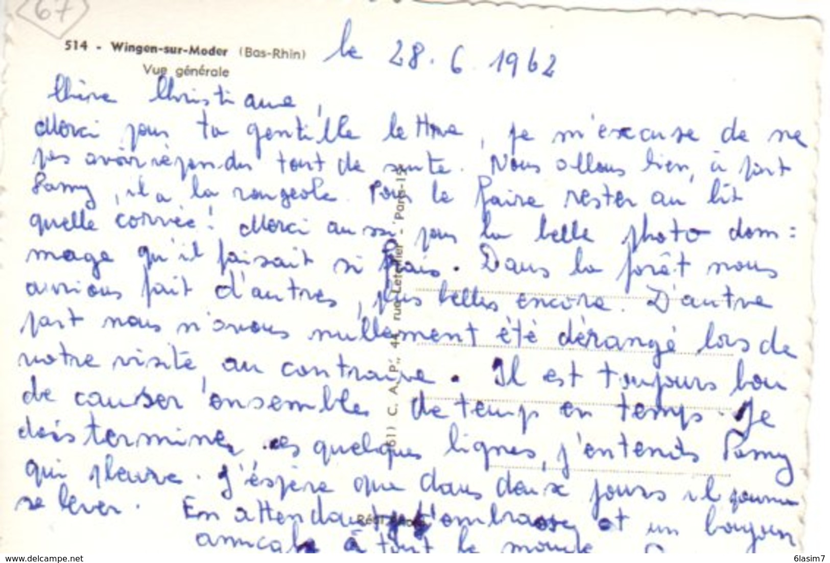 CPSM Dentelée - WINGEN-sur-MODER (67) - Aspect Du Bourg En 1962 - Altri & Non Classificati
