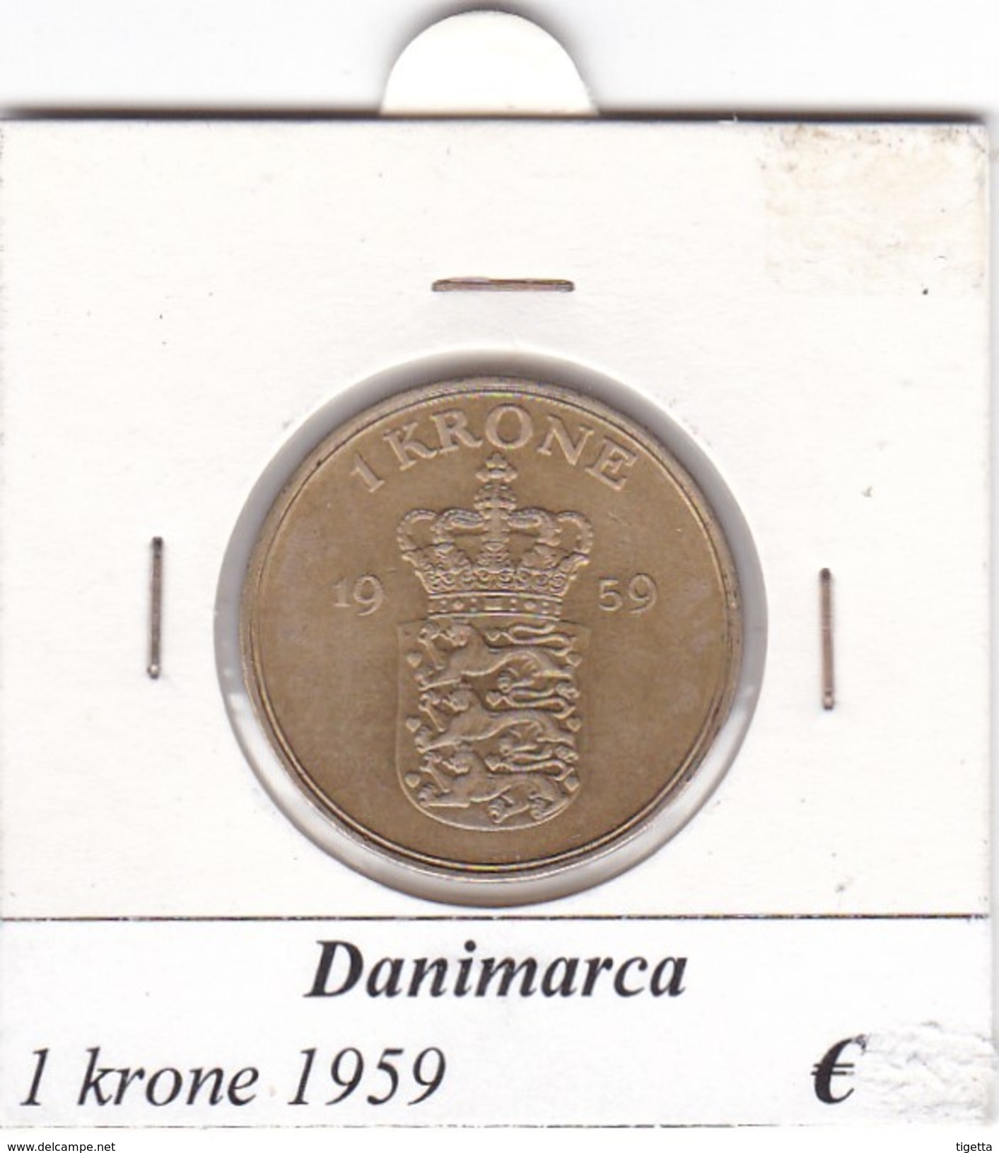 DANIMARCA   1  KRONE  1959  COME DA FOTO - Danimarca