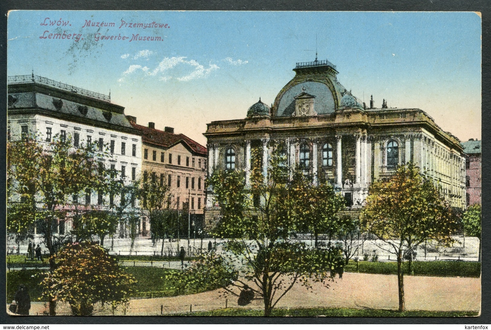 Lwow, Lemberg, Muzeum Przemystowe, Gewerbe Museum, Um 1914, K.u.k. Militärzensur, Zensur - Ucraina