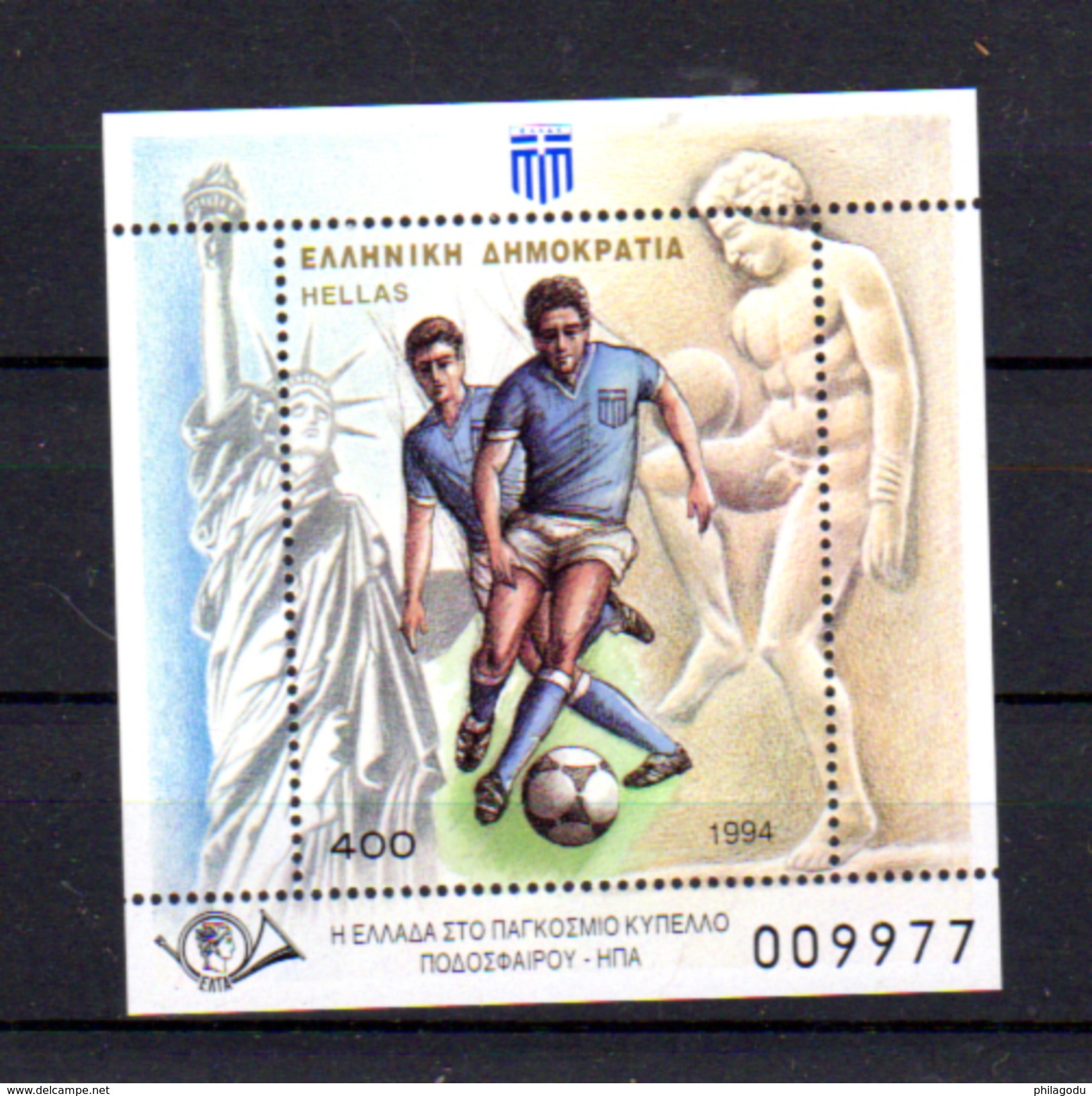 1996  GRECE Coupe Du Monde De Football Aux USA, 5 X  BF 12**, Cote 37,50 &euro;, - 1994 – USA