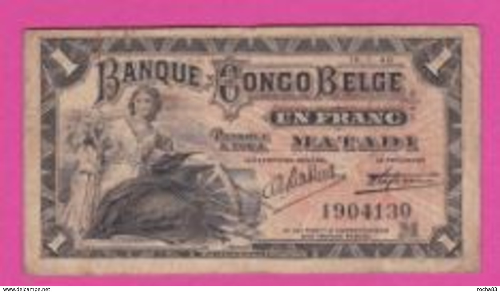 Billet - BELGIQUE - CONGO BELGE - 1 Franc Du 15 01 1920 - PICK 3 B - Bank Van Belgisch Kongo