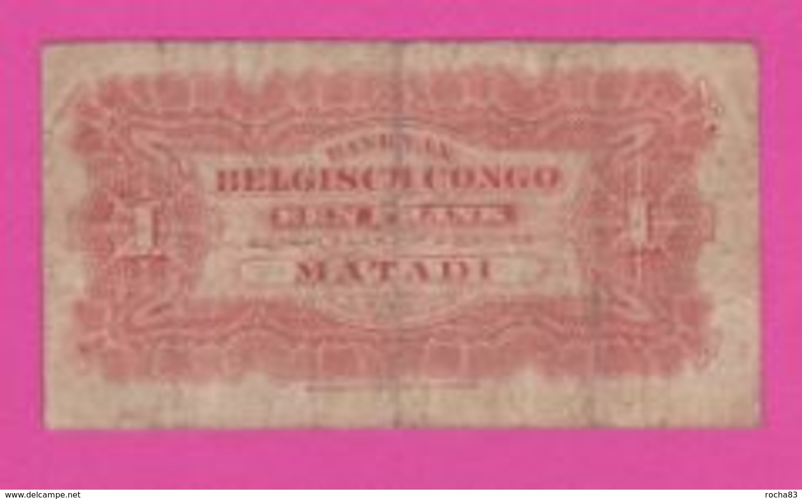 Billet - BELGIQUE - CONGO BELGE - 1 Franc Du 15 01 1920 - PICK 3 B - Banco De Congo Belga