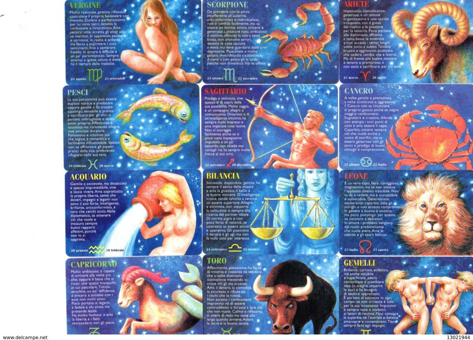 SEGNI ZODIACALI SAN MARINO   - ZODIAC SIGNS - ITALIA - Zodiaque