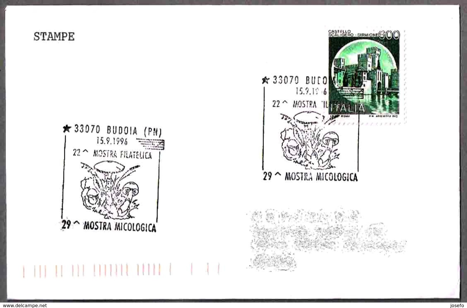 29 EXPOSICION MICOLOGICA - SETAS - MUSHROOMS. Budoia, Pordenone, 1996 - Champignons