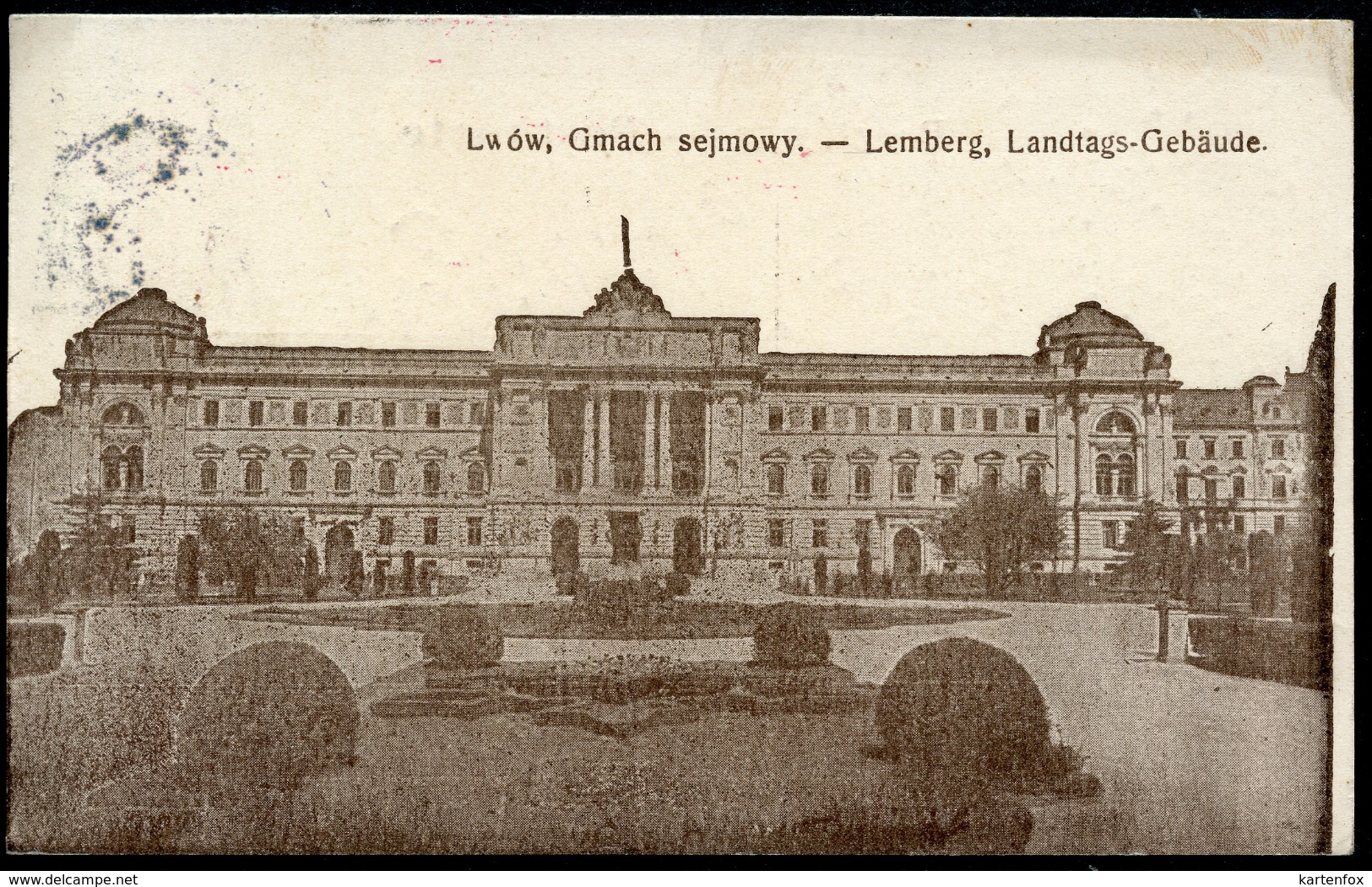 Lwow, Gmach Sejmowy, Lemberg, Landtags-Gebäude, 11.8.1915, K.u.k. Militär-Zensur, - Ukraine