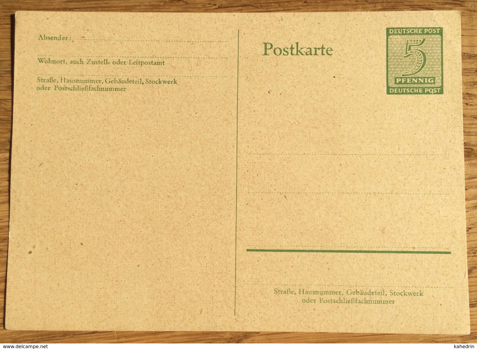 German Occupation West-Sachsen Sovjet Zone 1945 Ziffern Postkarte P 16 **, Unused - Autres & Non Classés