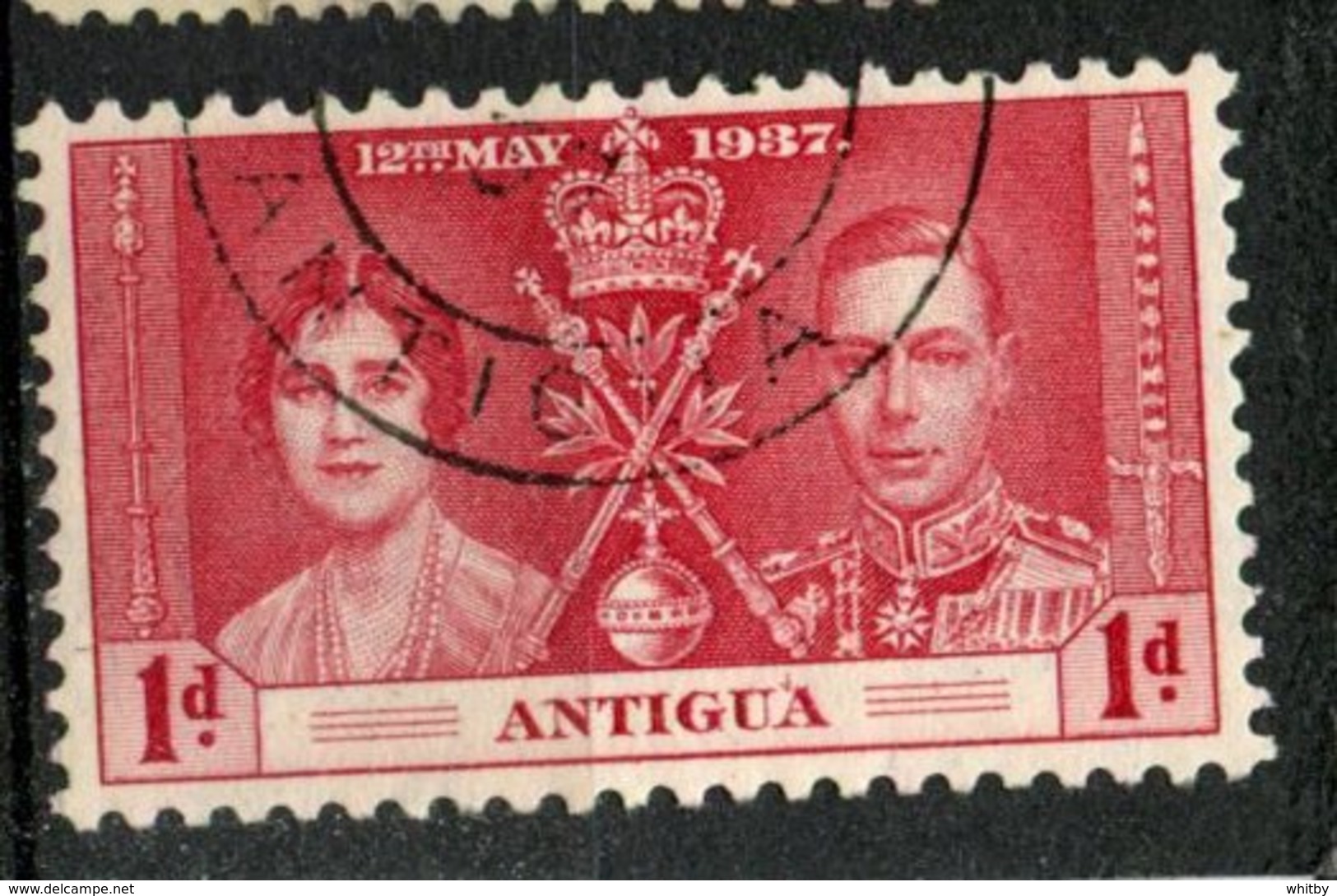 Antigua 1937 1p Coronation Issue #81 - 1858-1960 Crown Colony