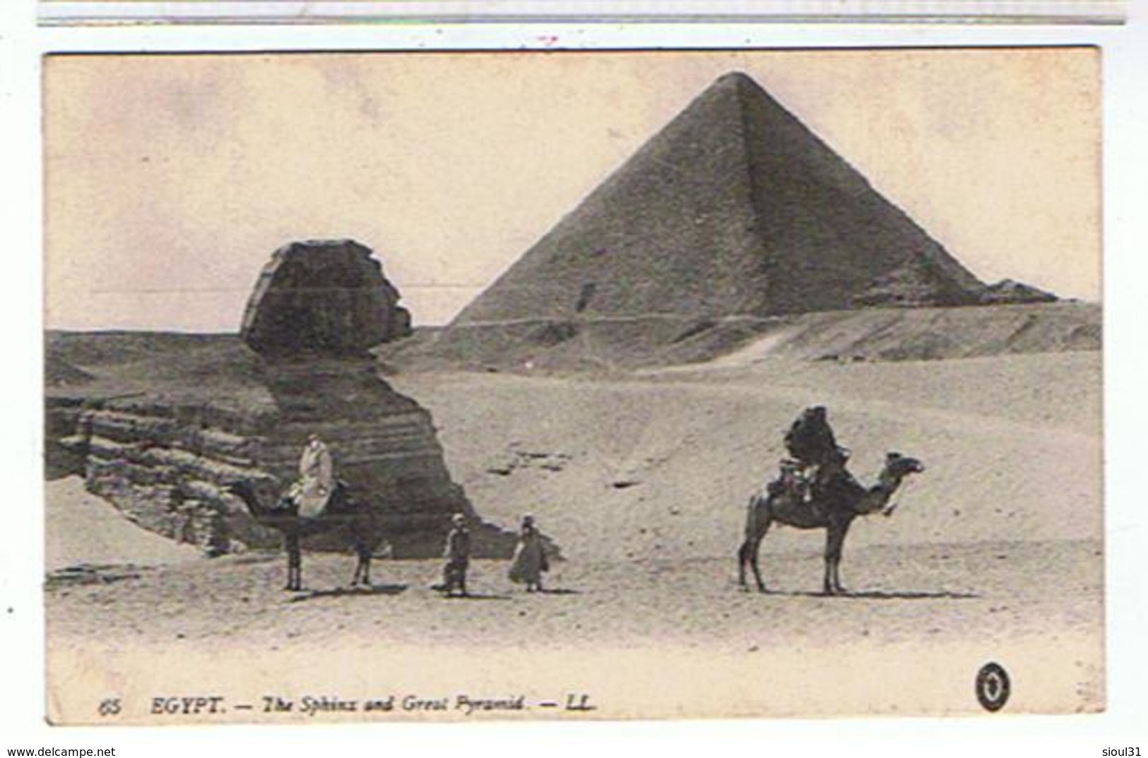 EGYPTE  - LE SPHINX  ET LA GRANDE  PYRAMIDE  SUPER ETAT - Sphinx