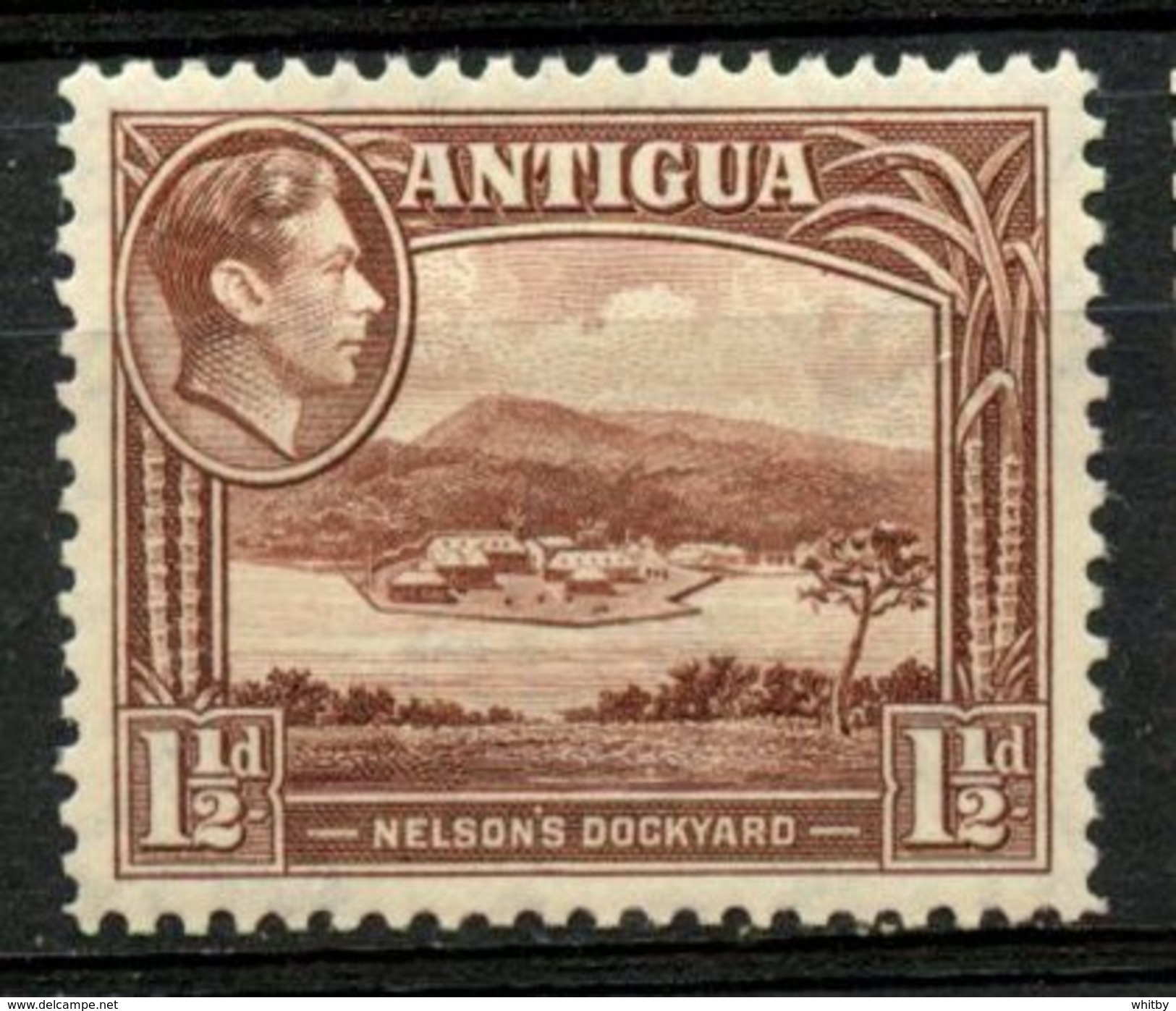 Antigua 1943 1 1/2p Dockyard Issue #86  MH - 1858-1960 Crown Colony