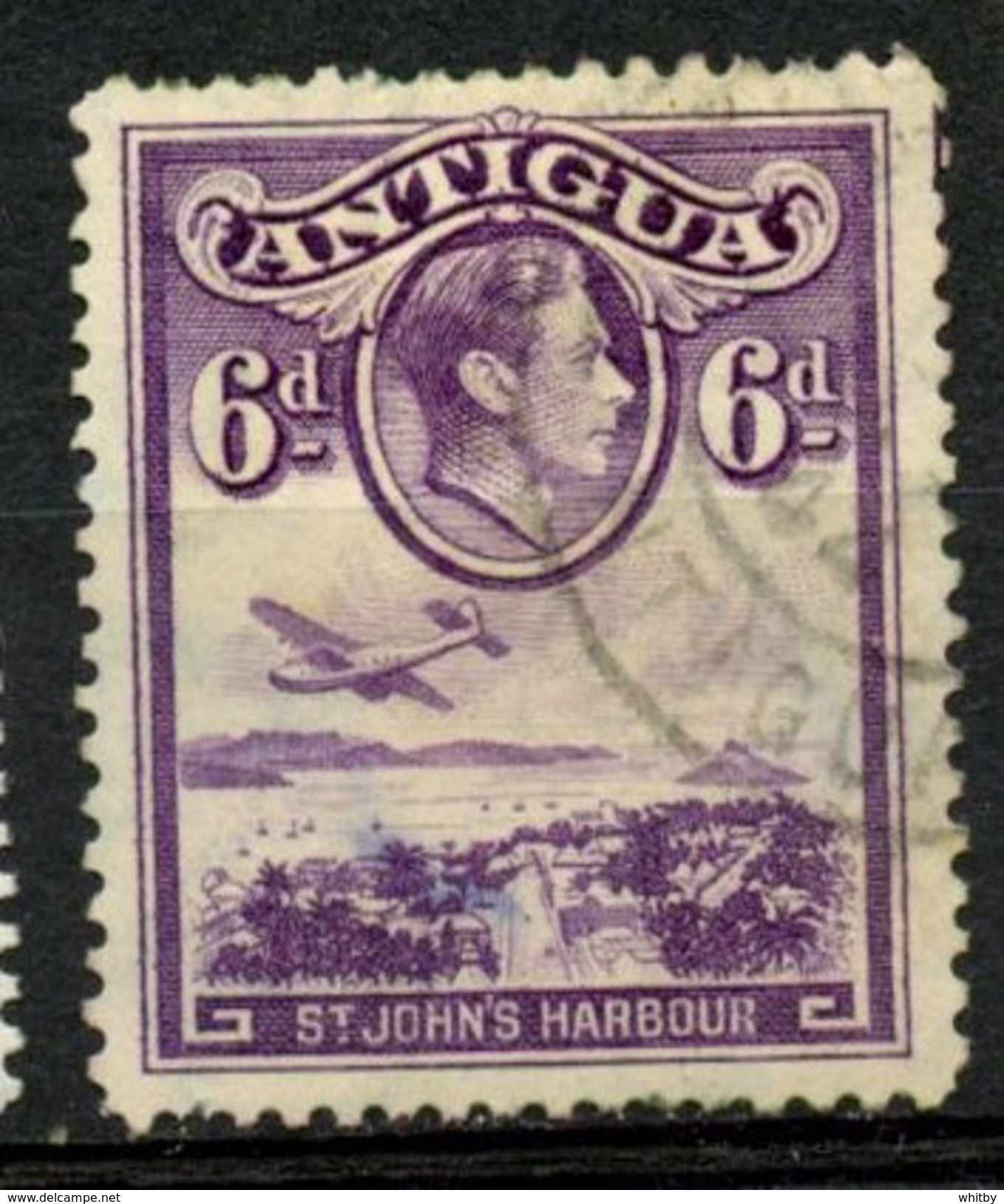 Antigua 1938 6p St. John's Harbour Issue #90  Used - 1858-1960 Crown Colony