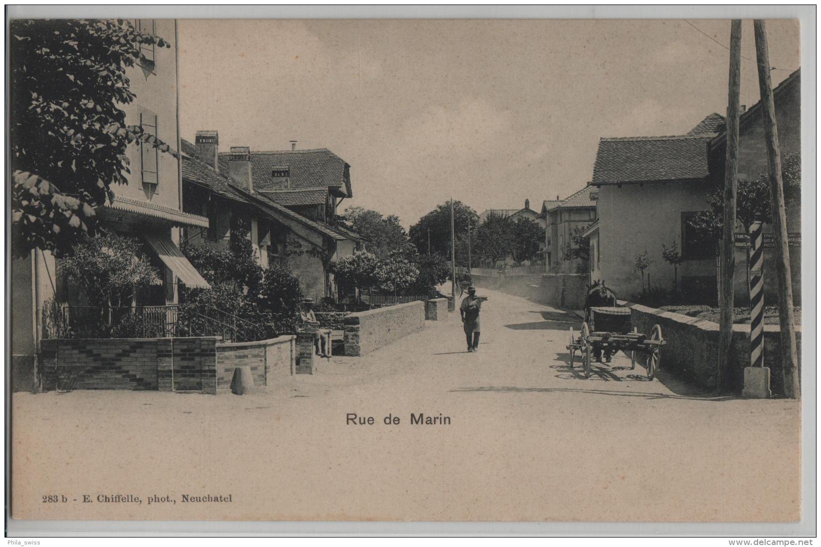 Rue De Marin - Animee - Photo: E. Chiffelle No. 283 - Marin