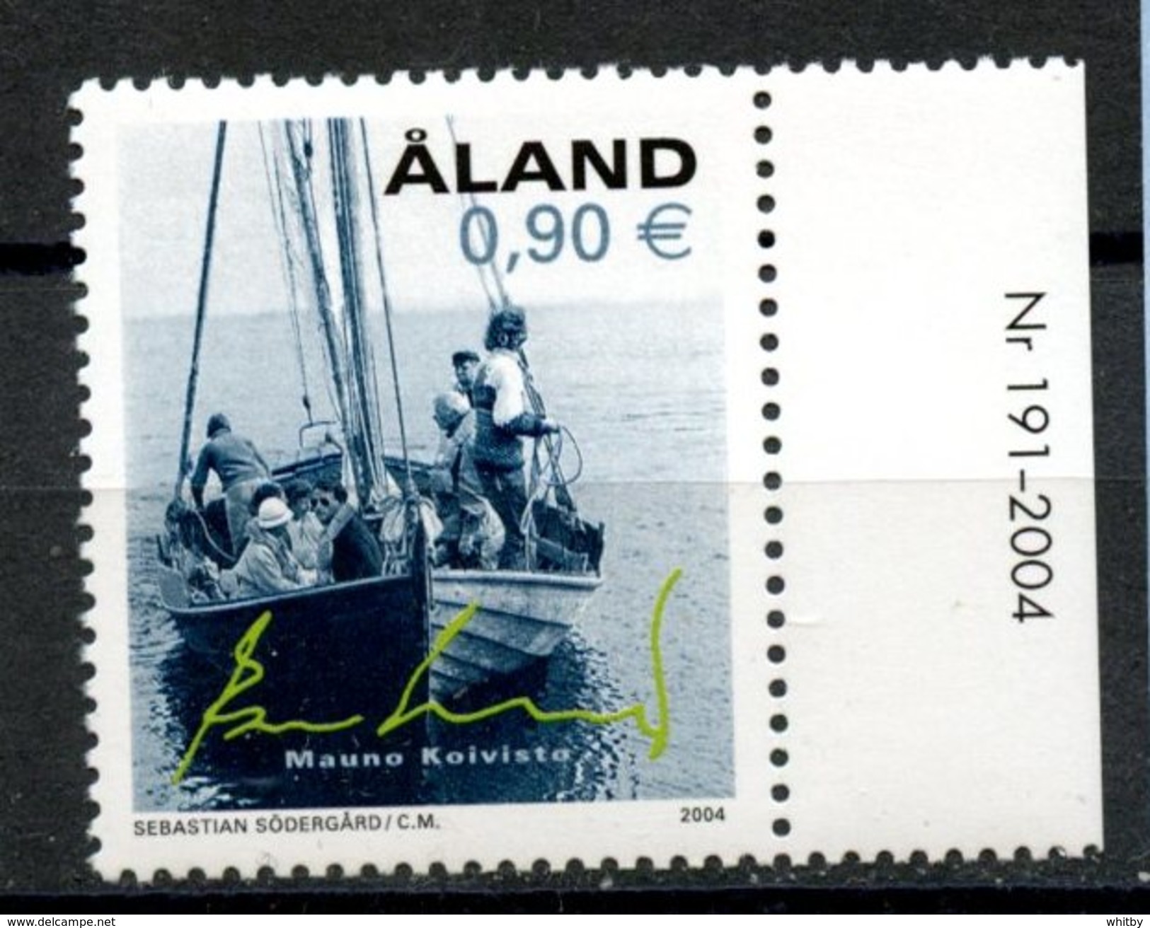 Aland 2004 90c Sailboat Issue #223  MNH - Aland
