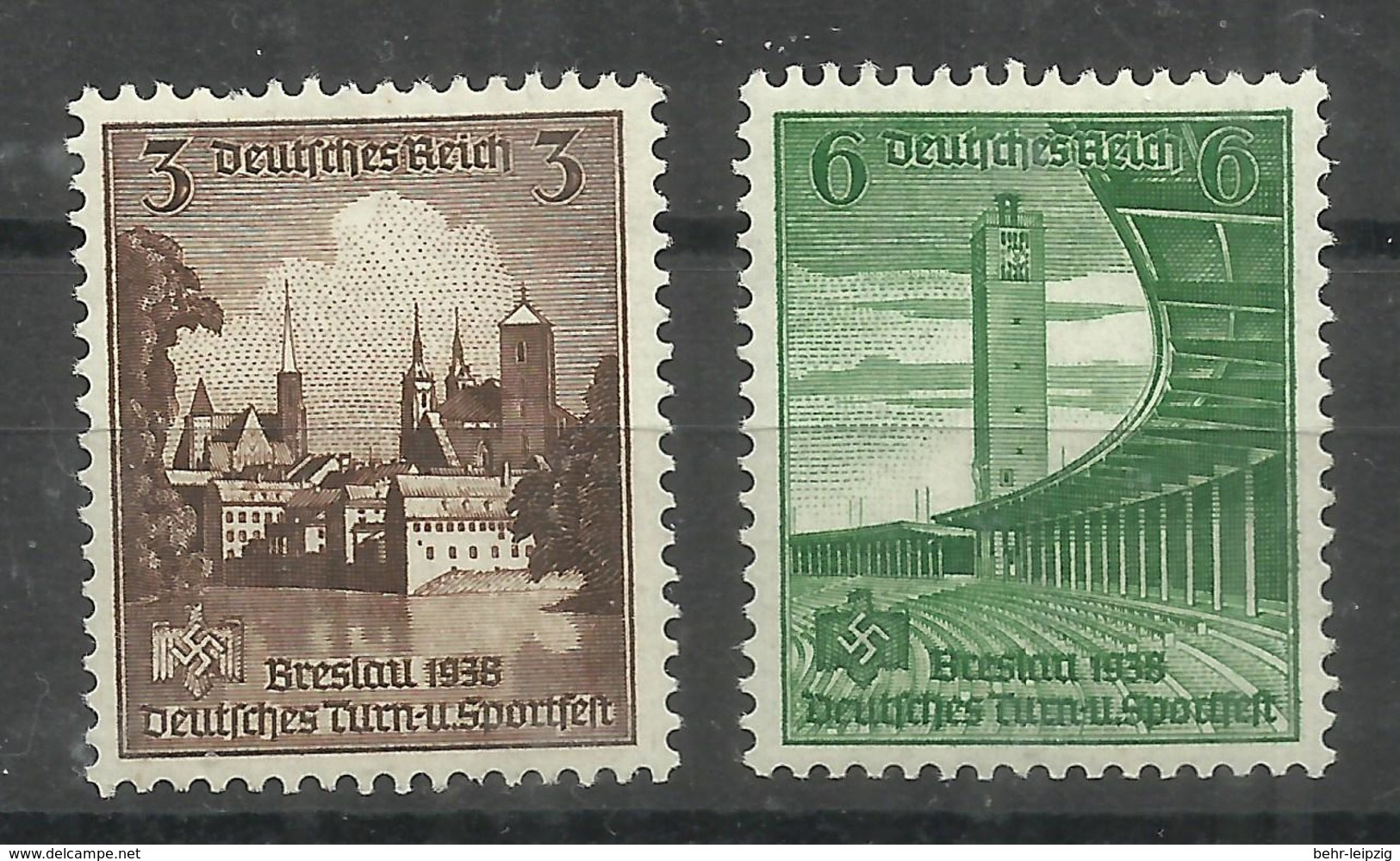 Deutsches Reich 665,666 " 2 Briefmarken Aus Satz: Deutsches Turn-u.Sportfest, Breslau" Postfrisch Mi.3,00 &euro; - Nuevos