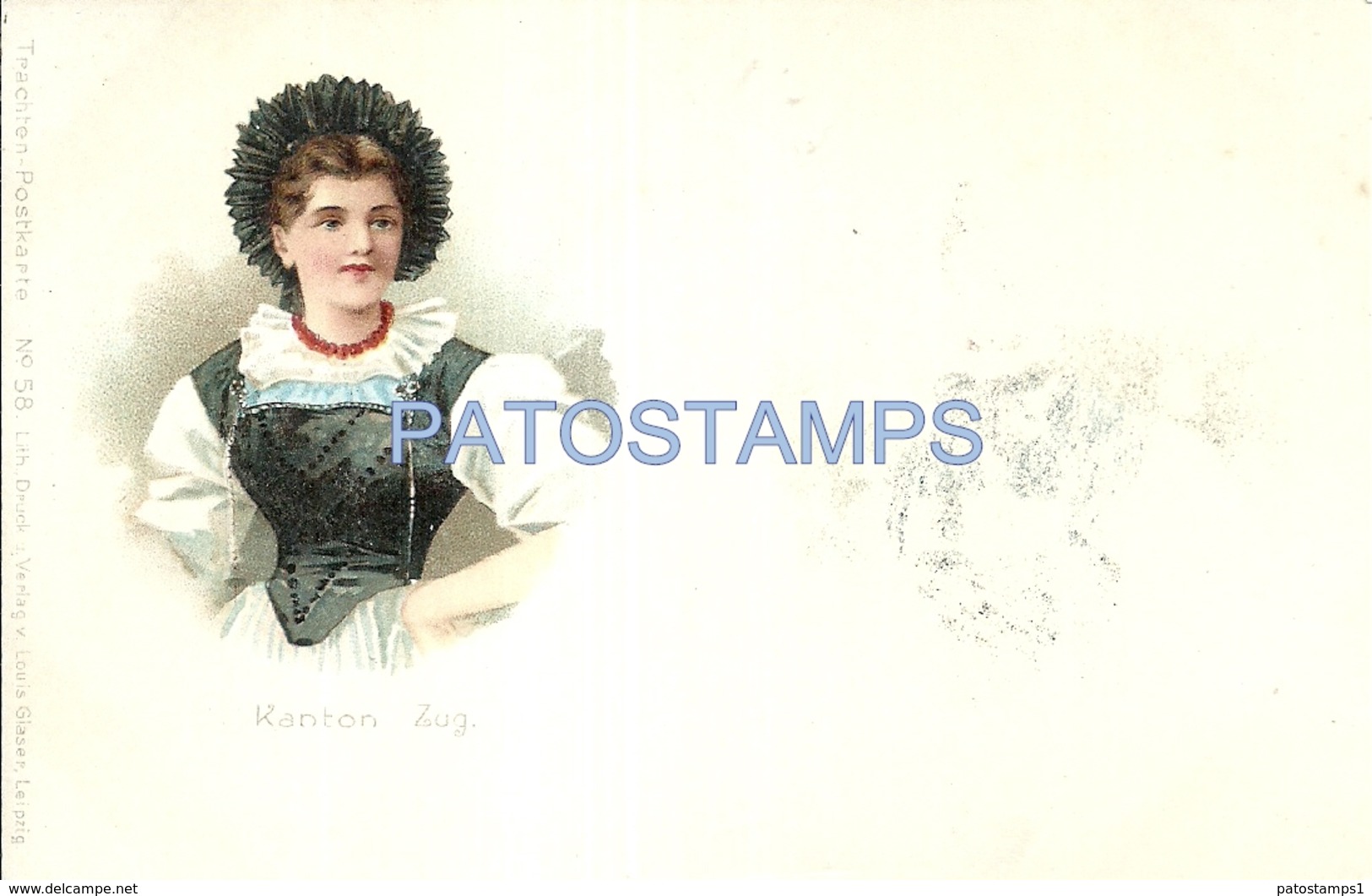 71018 SWITZERLAND ZUG COSTUMES WOMAN SPOTTED POSTAL POSTCARD - Zug