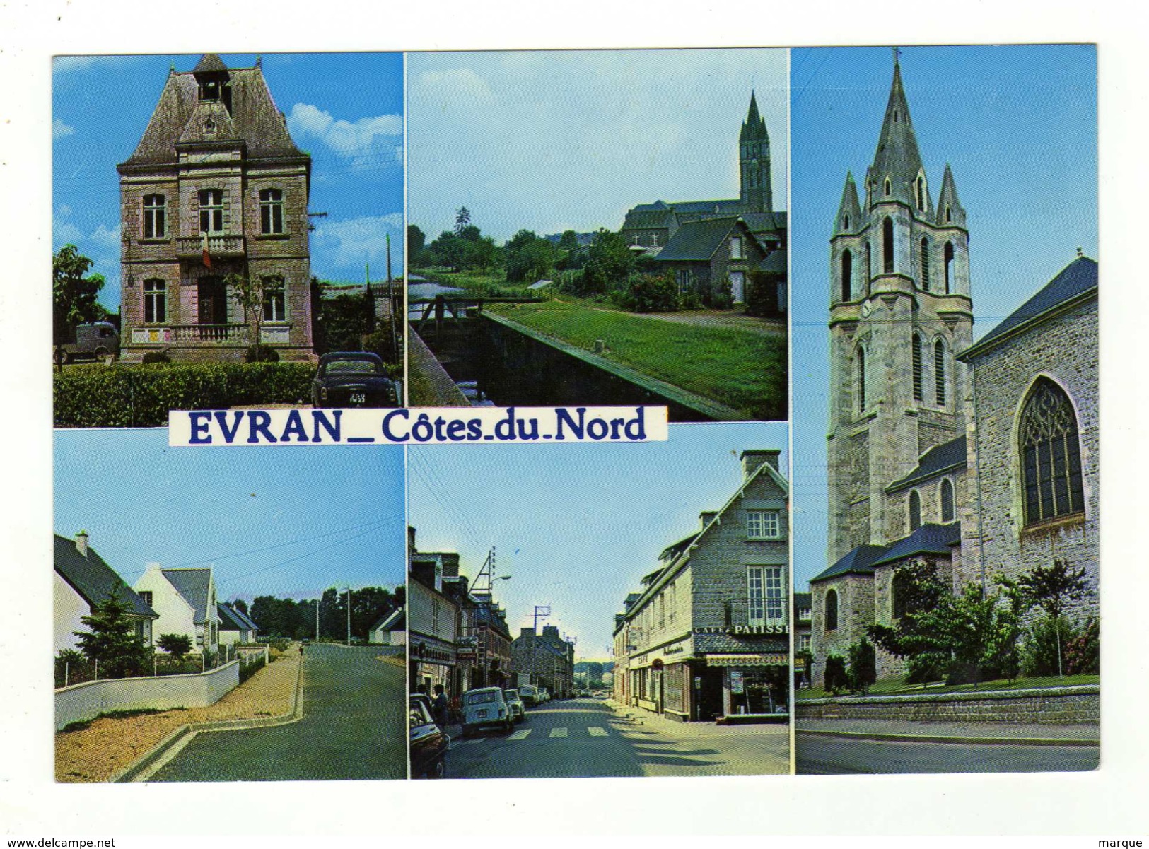 Cpm EVRAN L ' Hôtel De Ville L ' Ecluse Et Le Canal D' Ille Et Rance Le Lotissement Le Centre L ' Eglise - Evran