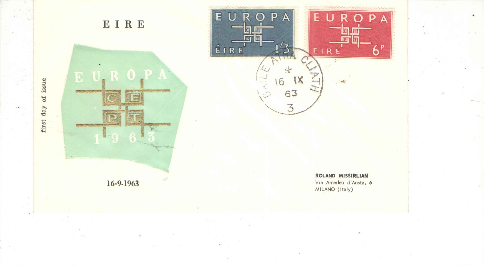 Irlanda 1963 FDC Cept.Europa Viaggiata  See Scan - FDC