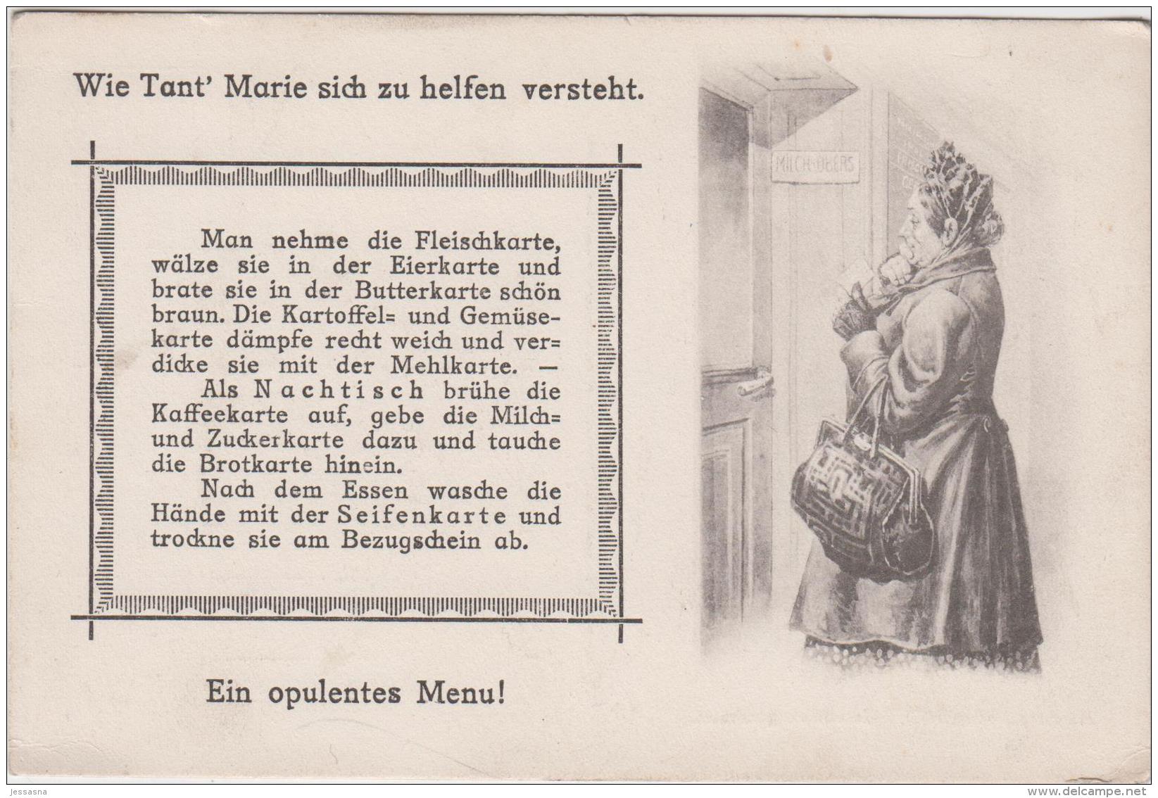 AK - Kunstkarte (Verlag: M.M.S. Wien) EIN OPULENTES MENÜ Um 1910 - Küchenrezepte