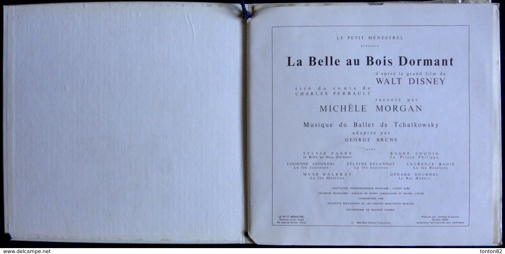 La Belle Au Bois Dormant - Raconté Par Michèle Morgan - Livre Et Disque 33 T. - Un Album Du Petit Ménestrel N°45 - 1959 - Autres & Non Classés