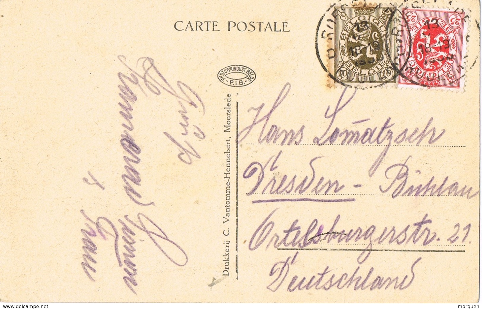 23986. Postal ROESELARE (Belgien) 1930. Vista De MOORSLEDE - Cartas & Documentos