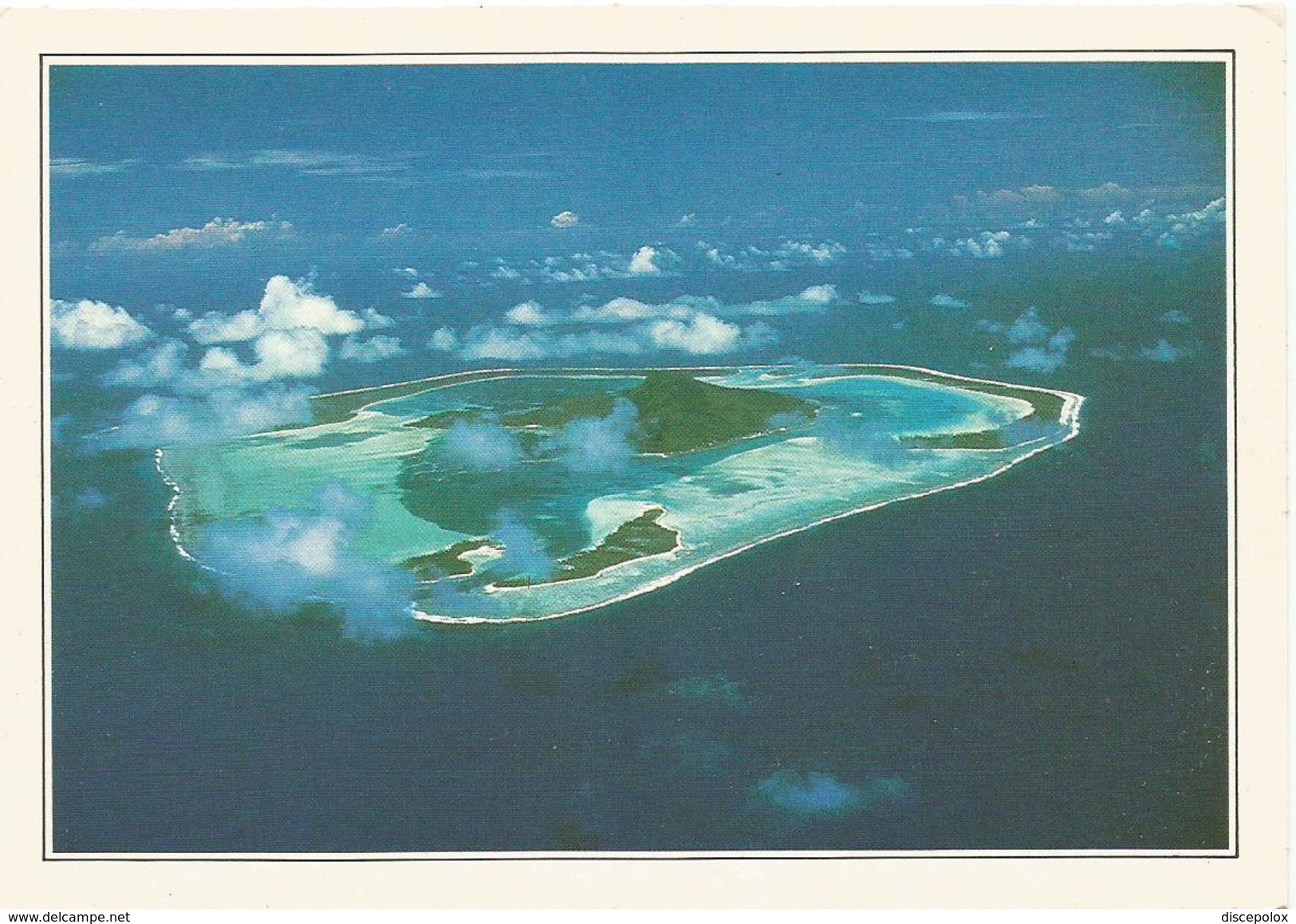 V856 Polinesia Francese - Maupiti - L'Isola Vista Dall'aereo - Cartolina Con Legenda Descrittiva - Oceanía