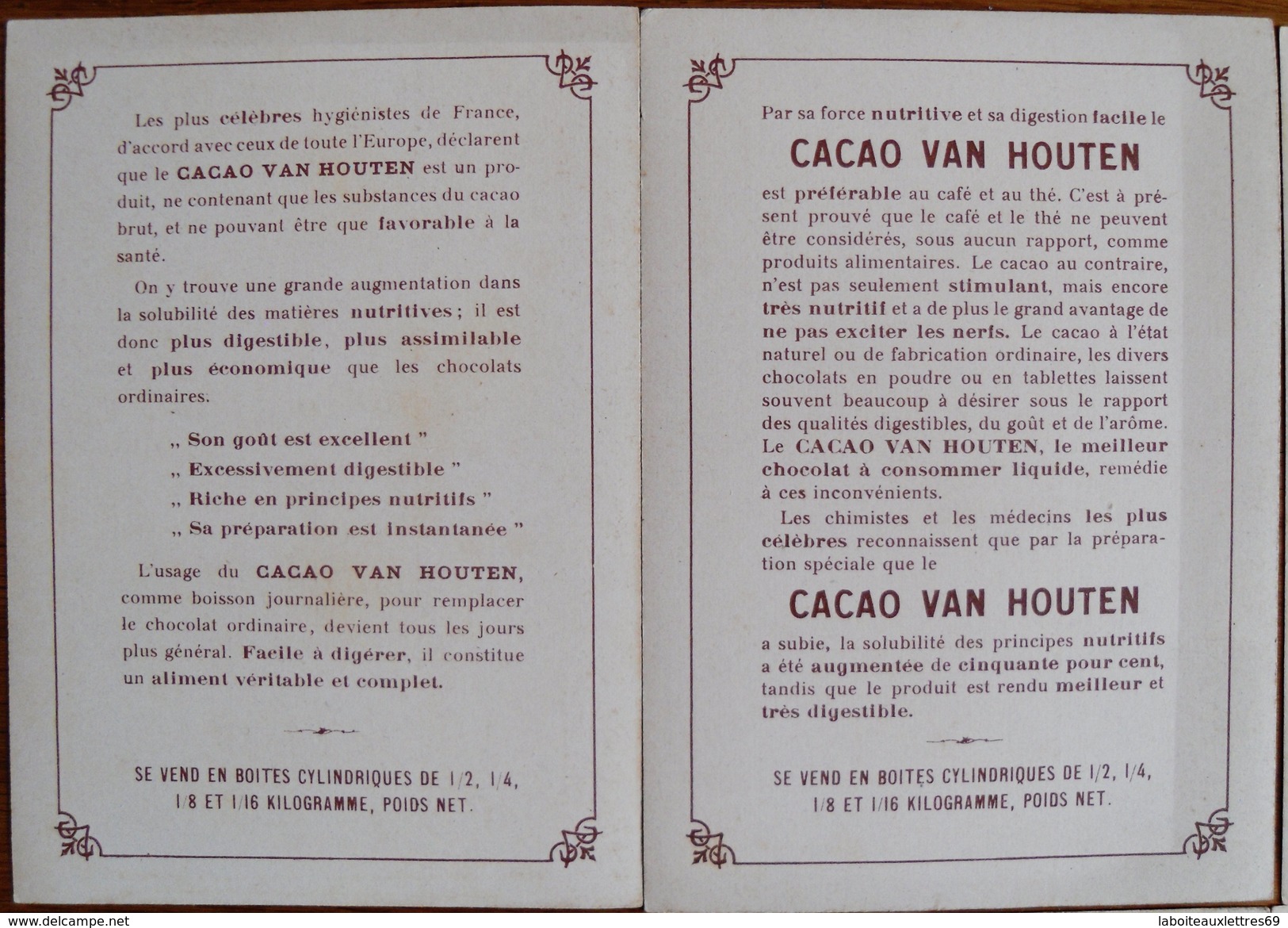 LOT 7 CARTES PUBLICITAIRES CACAO VAN HOUTEN - REGIONS FRANCAISES ET METIERS - Van Houten