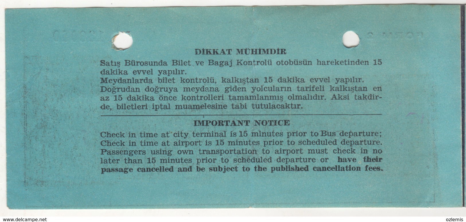 TURQUIE,TURKEI,TURKEY,TURKISH AIRLINES  TICKET - Billetes