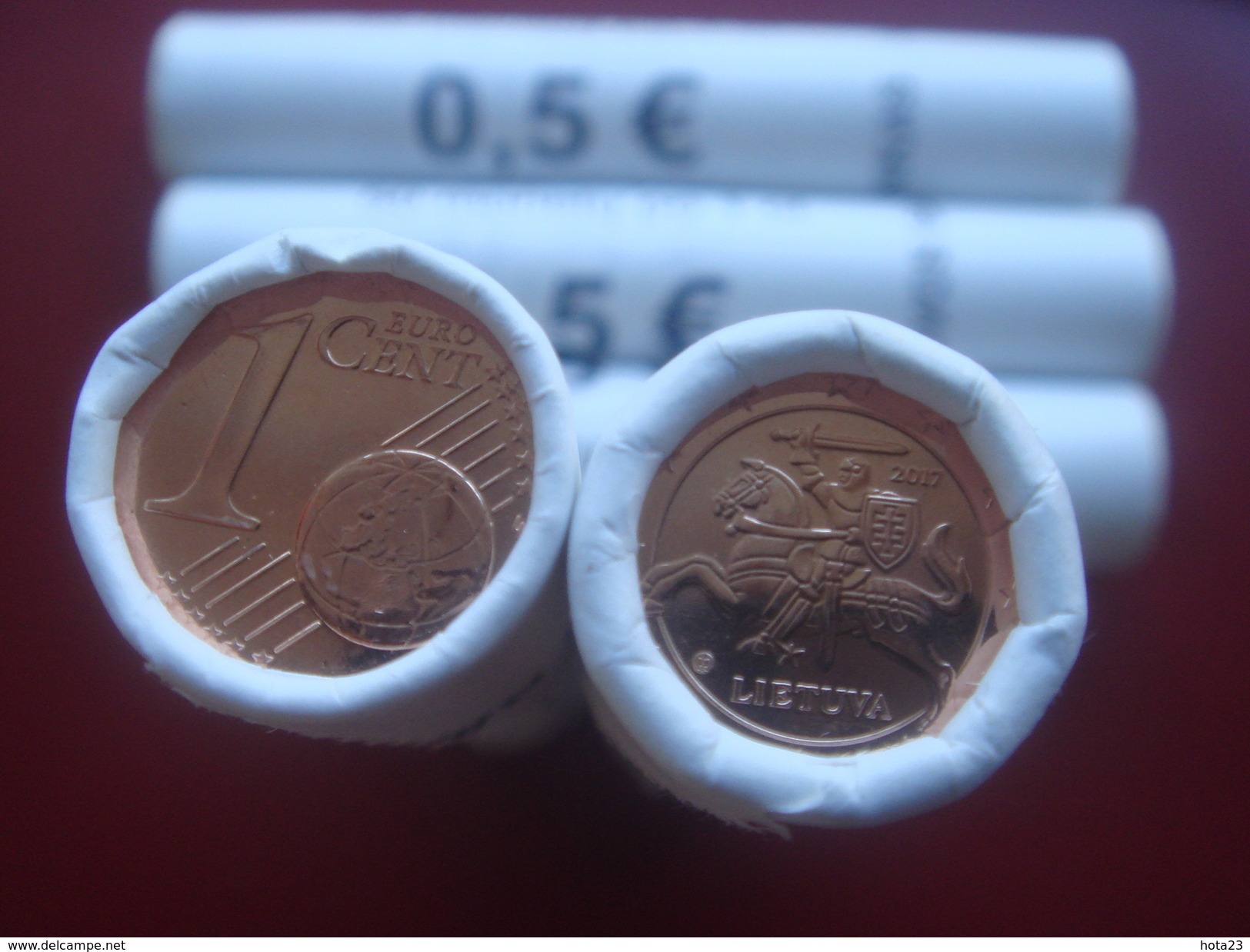 Neu Lithuania Litauen Lietuva  1 Euro Cent 2017  Münzen 1 Roll  UNC  50 COINS - Rouleaux