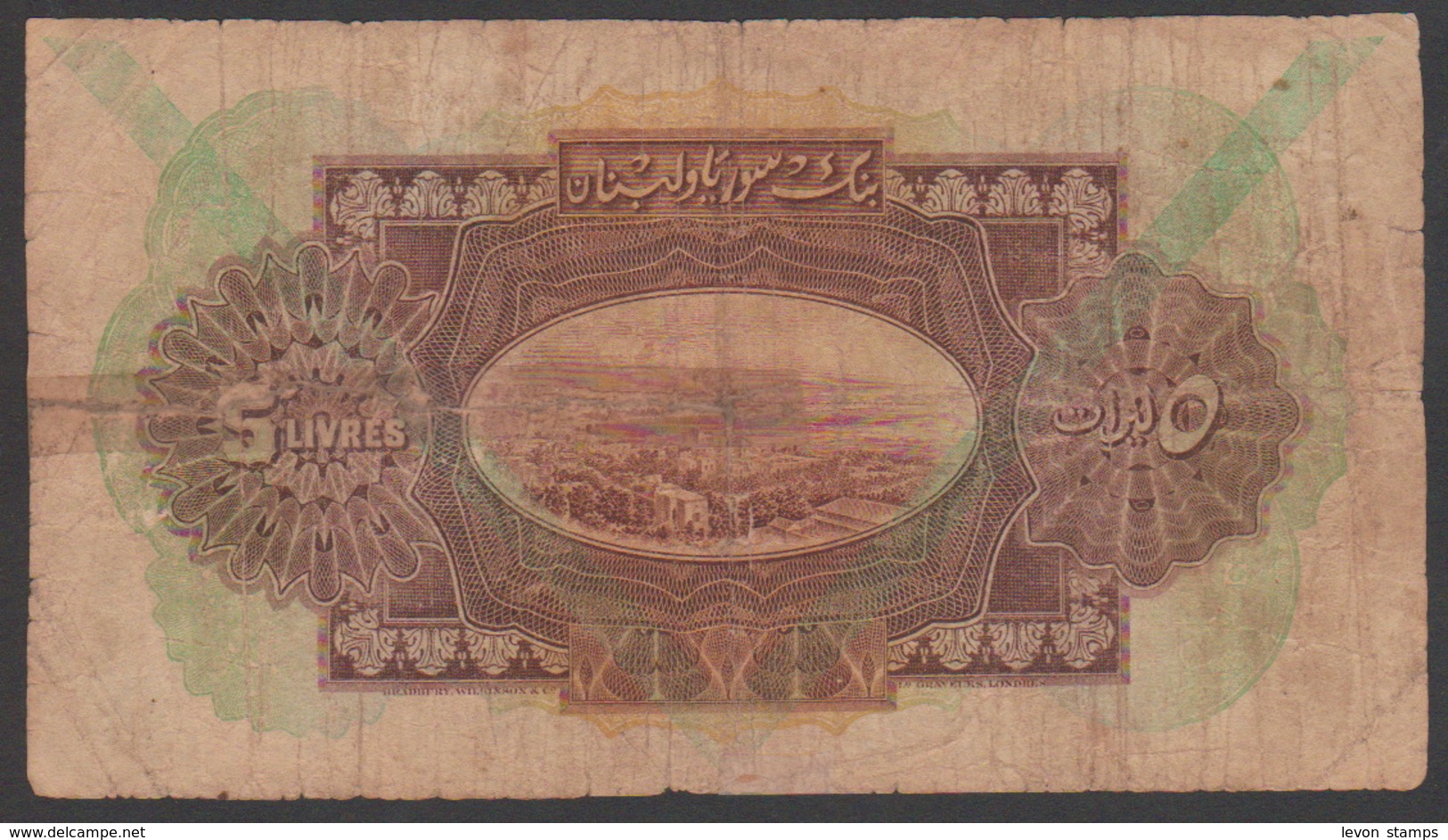 Syria,Syrie, Lebanon,Liban, 5 Pounds Livres 1939,Type C, No:41, F. - Syrie