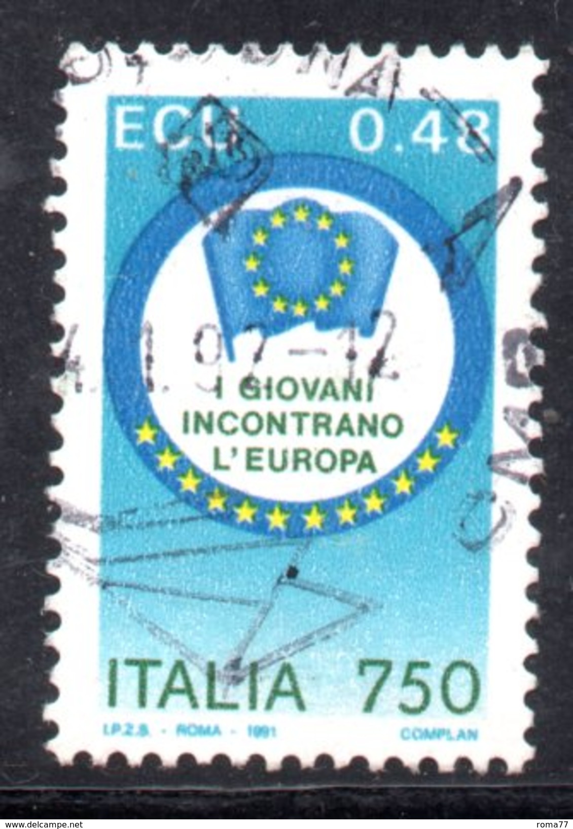 R1708 - ITALIA 1991 , Serie N. 1957  Usata . Ecu - 1991-00: Gebraucht