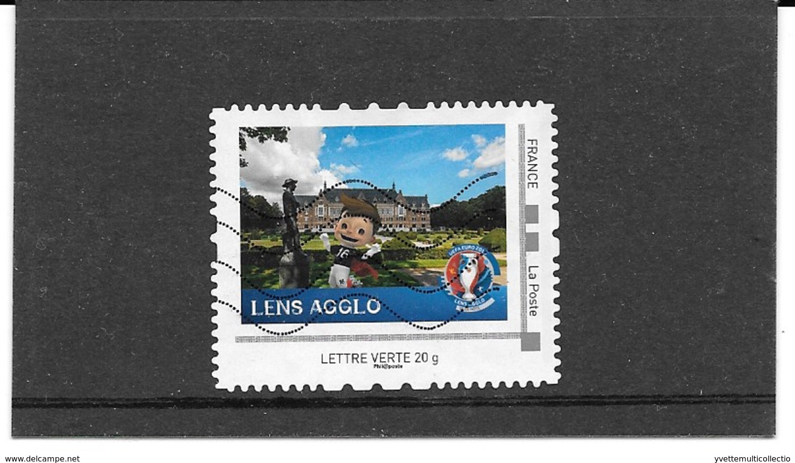 FRANCE 2016.TIMBRE COLLECTOR MONTIMBRAMOI OBLITERE.EURO 2016 DE FOOTBALL."LENS ACCLO"IDT PHILAPOSTE. LETTRE VERTE 20 G - Used Stamps