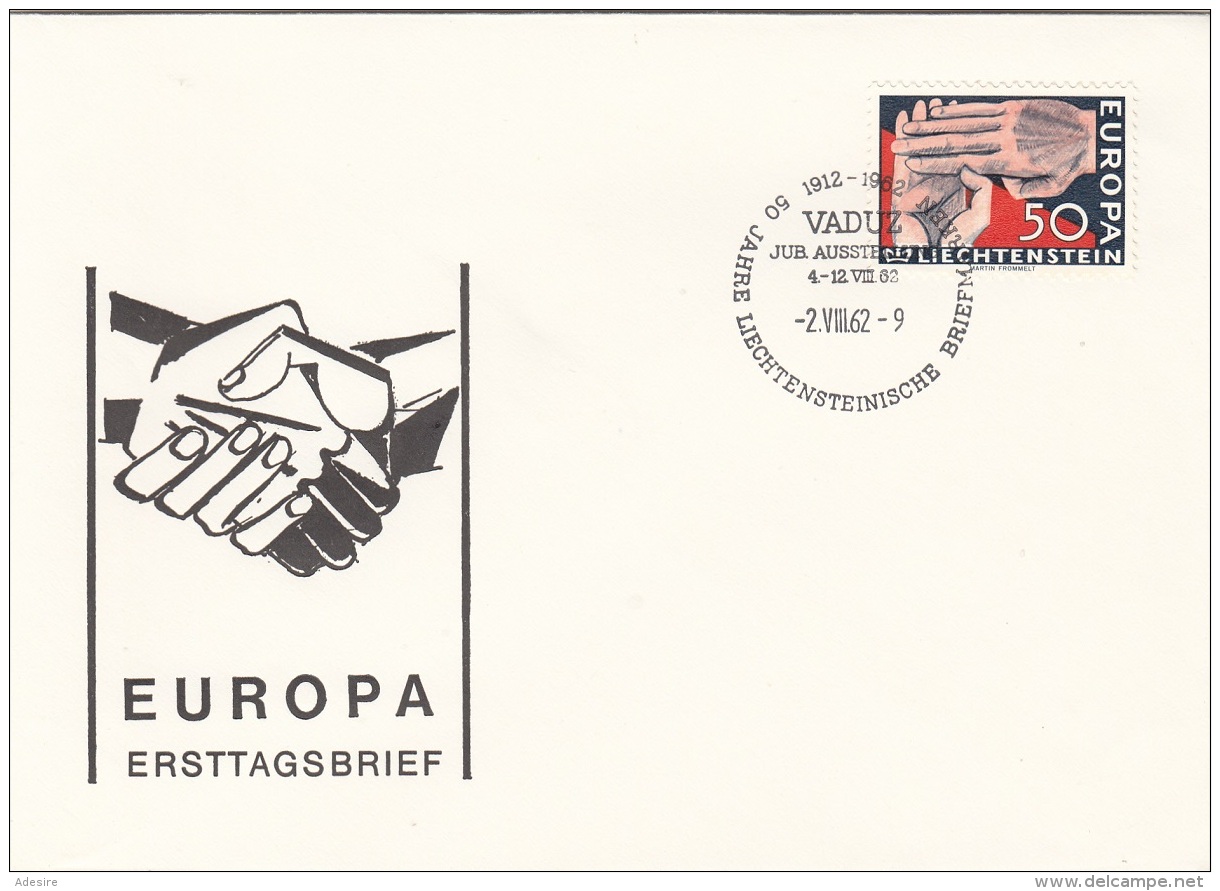 EUROPA LIECHTENSTEIN 1962 - 50 Rp Auf Erstagsbrief Mit Sonderstempel VADUZ - Usati