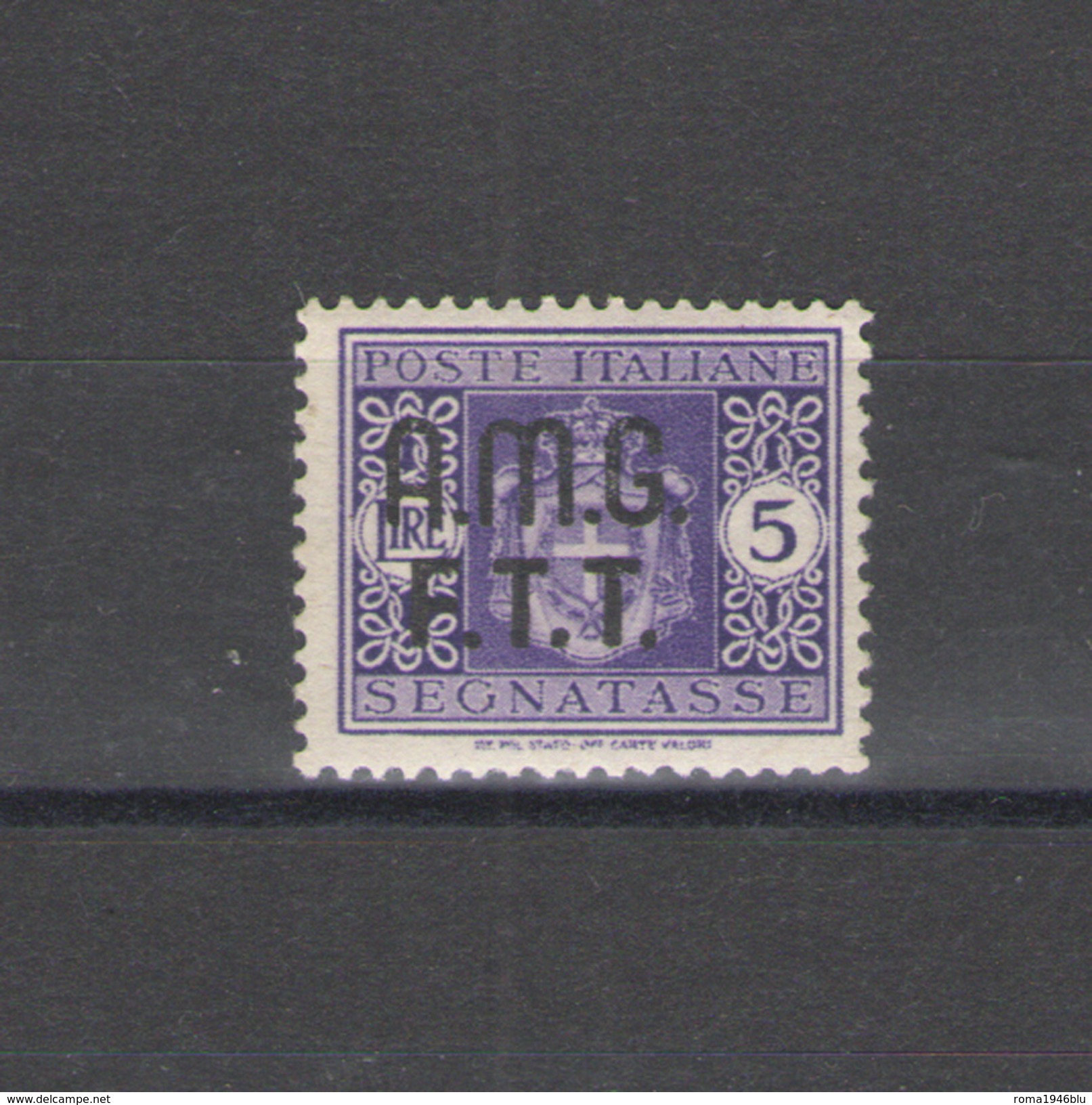 TRIESTE 1947 SEGNATASSE SU DUE RIGHE 5 LIRE * GOMMA ORIGINALE - Postage Due