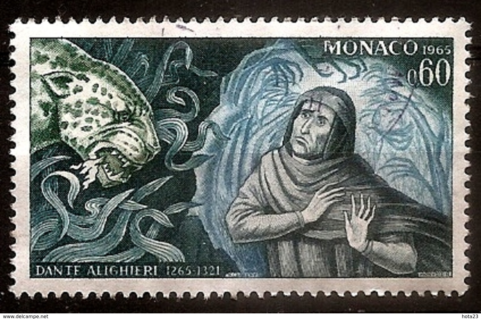 Monaco  1965  DANTE - Allegory  USED  (LOT - 2- 165 ) - Oblitérés