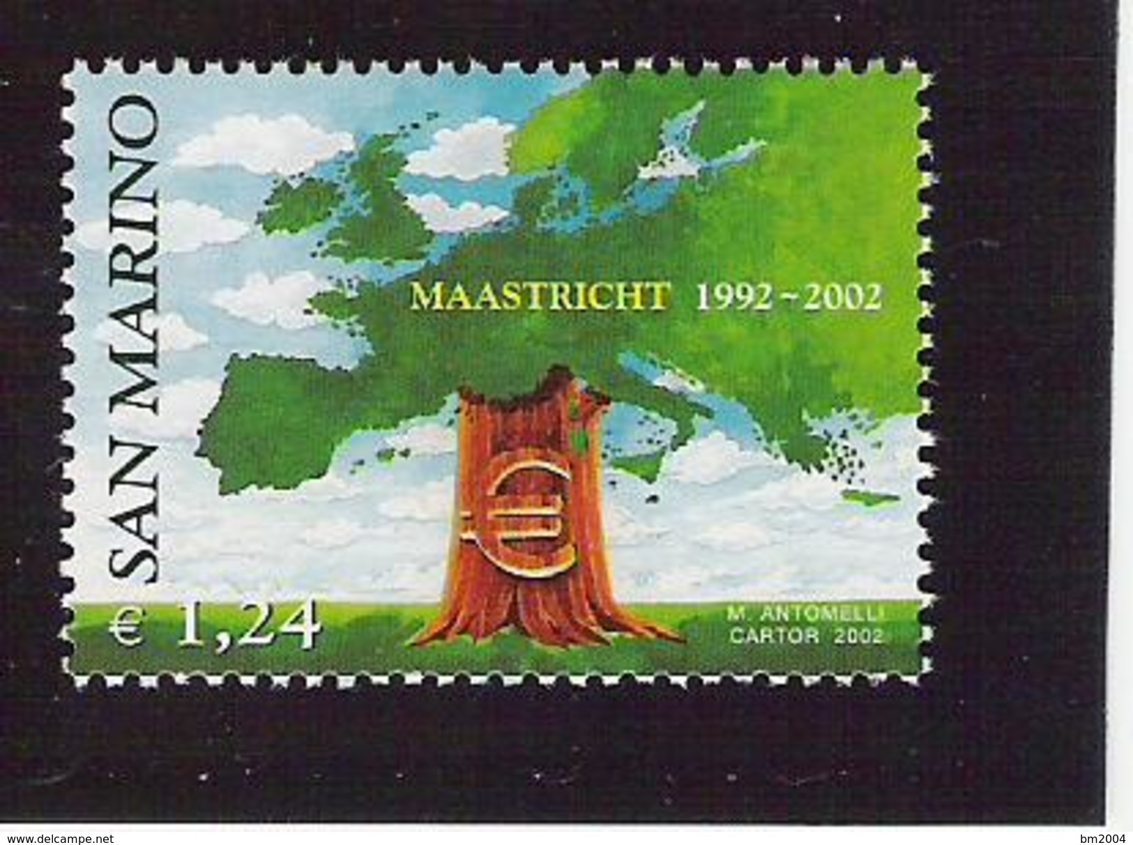 2002 San Marino Mi 2022 **MNH  10 Jahre Vertrag Von Maastricht - Europese Gedachte