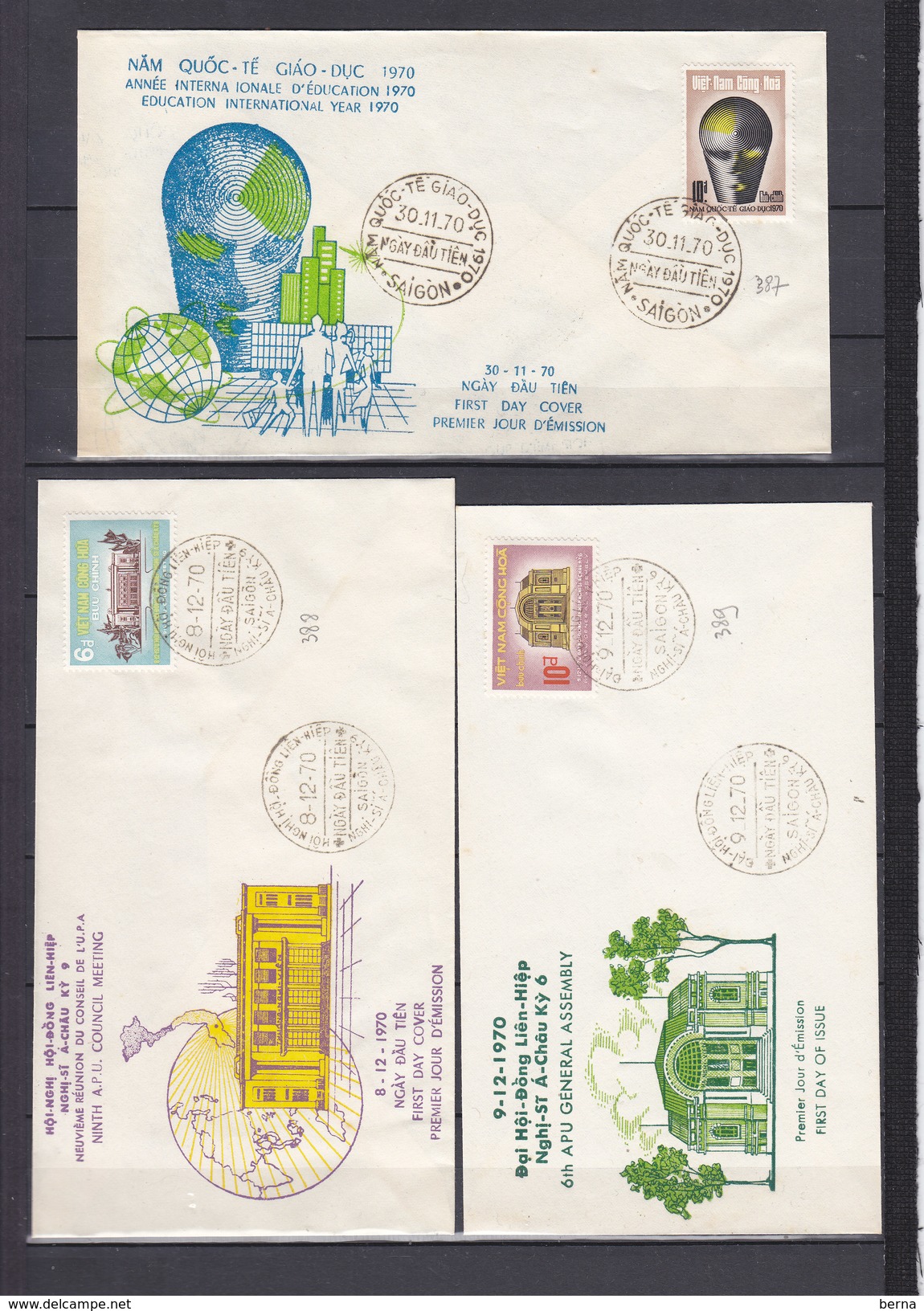 VIETNAM LOT 8 FDC FROM YEAR 1970 - Vietnam