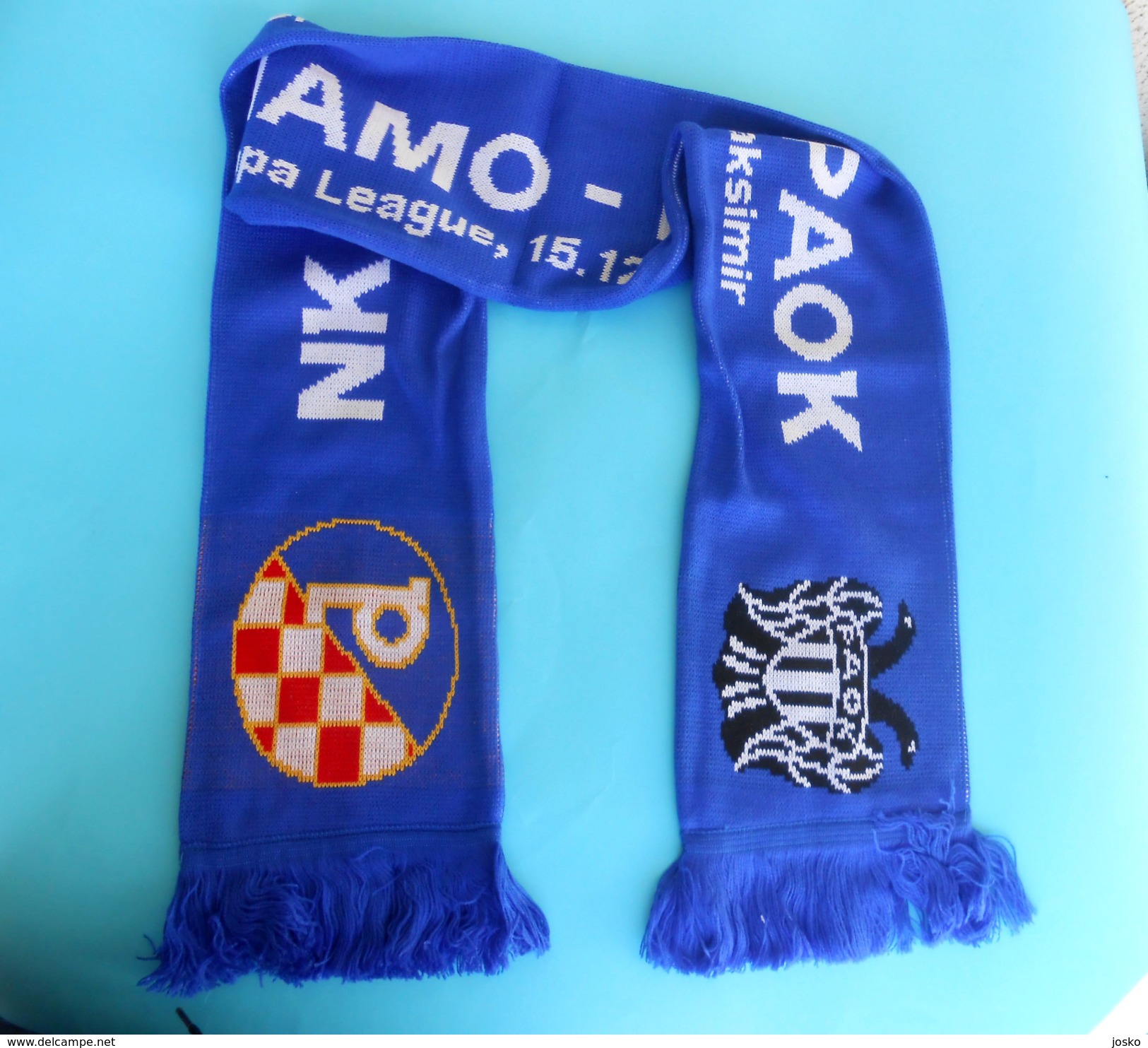 DINAMO ZAGREB Vs PAOK FC - 2010 UEFA Europa League * Football Scarf + Cap Ultras Soccer Fussball Thessaloniki Greece - Bekleidung, Souvenirs Und Sonstige