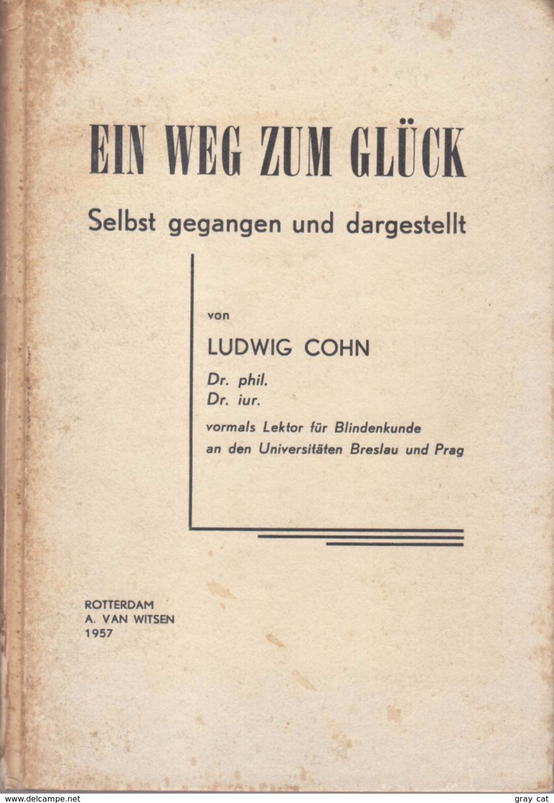 Ein Weg Zum Glück By Ludwig Cohn - Old Books