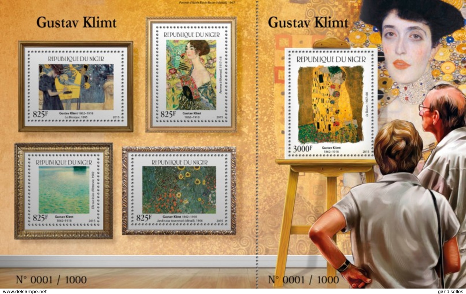 NIGER 2015 SHEET GUSTAV KLIMT ART PAINTINGS ARTE PINTURAS Nig15416c - Niger (1960-...)