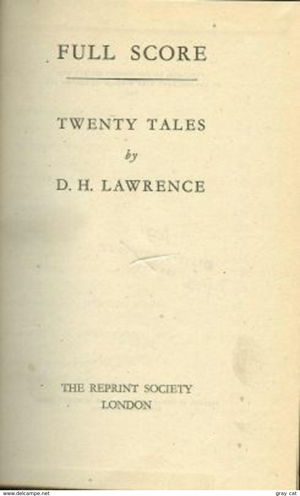 Full Score: Twenty Tales By D. H. Lawrence - Classiques