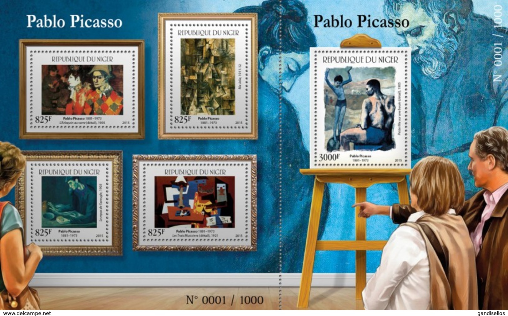 NIGER 2015 SHEET PABLO PICASSO ART PAINTINGS ARTE PINTURAS Nig15419c - Niger (1960-...)