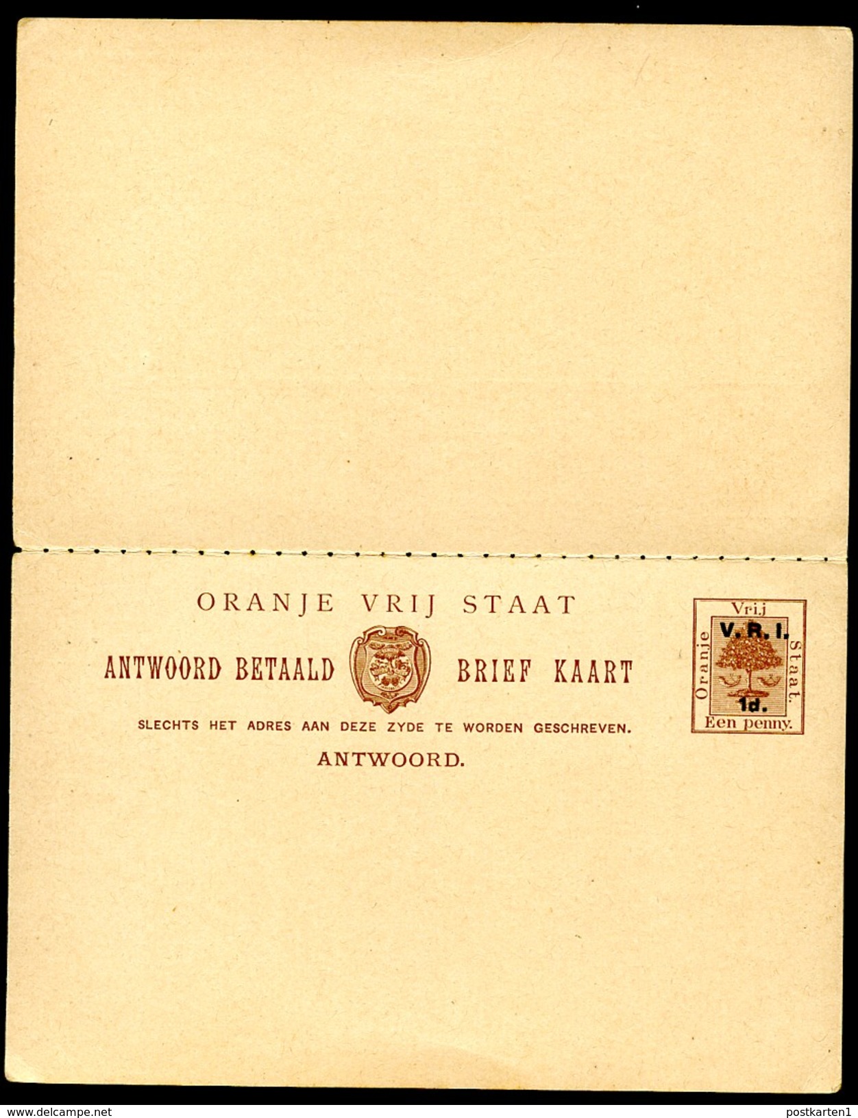 ORANGE RIVER COLONY Overprinted Postal Card With Reply #30 Mint Vf 1900 - Oranje Vrijstaat (1868-1909)