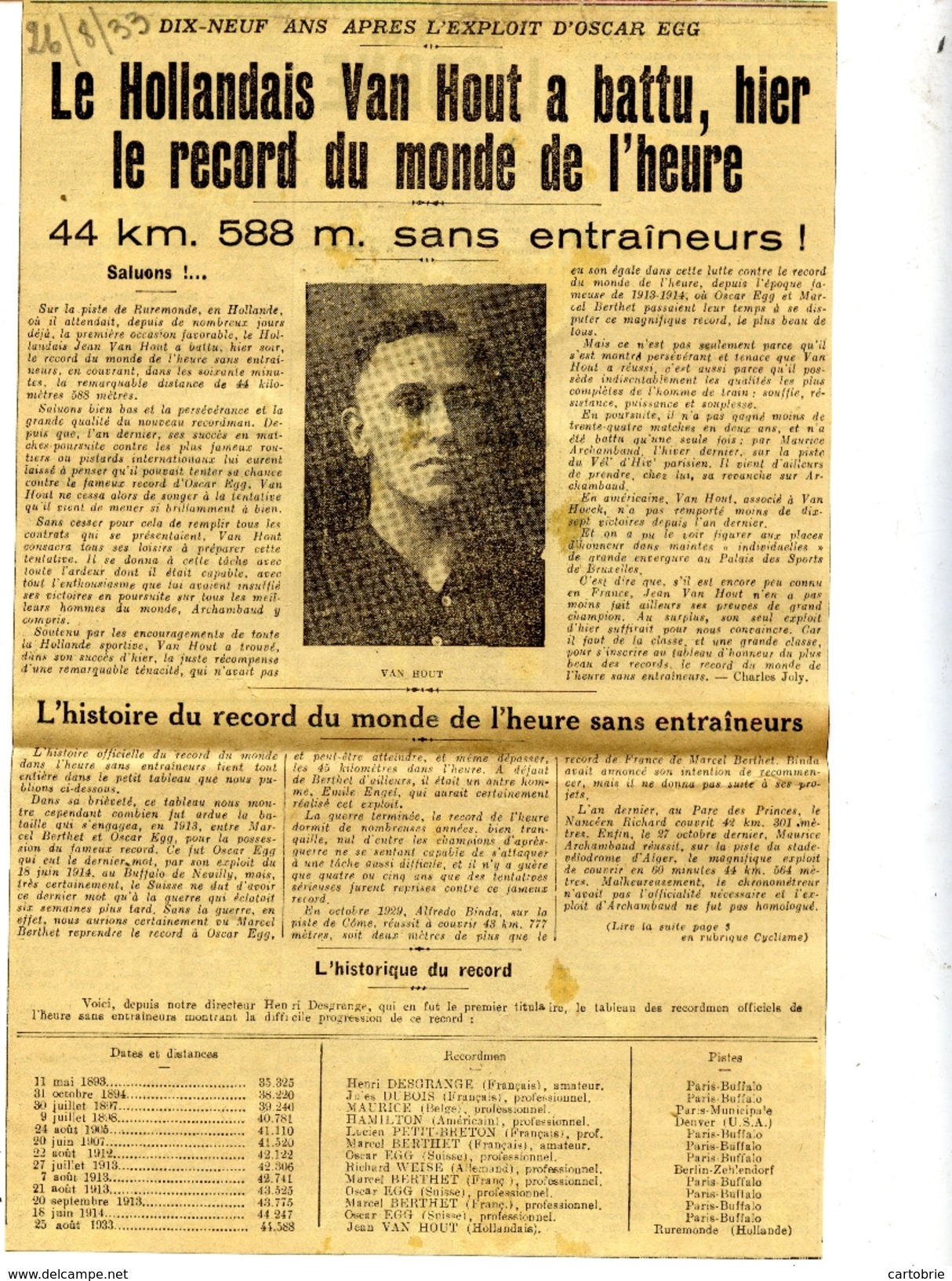 Courses Cyclistes De 1931 à 1936 Très Forte Documentation Coupures De Presse Dans Cahier De Plus De 100 Pages - Cyclisme