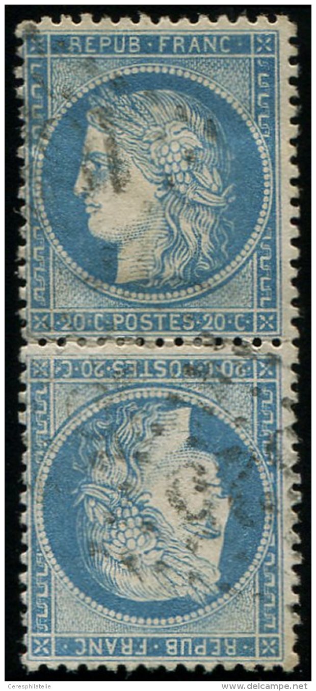 T37c 20c. Bleu, TETE BECHE Verticale, Obl. GC, TB - Autres & Non Classés