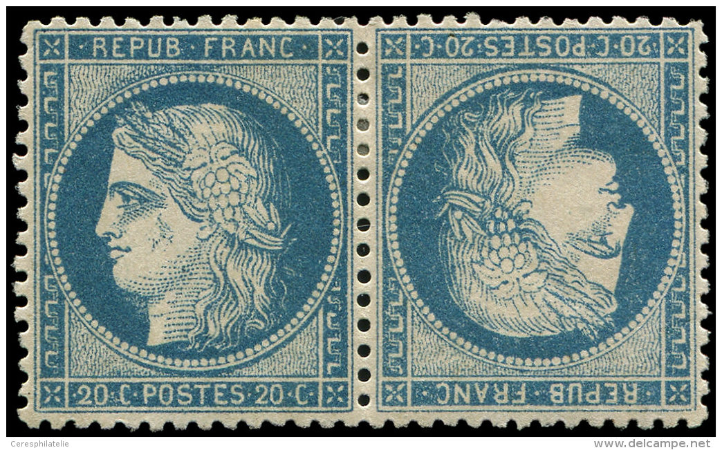 T37c 20c. Bleu, TETE BECHE, Bon Centrage, TB. C - Autres & Non Classés