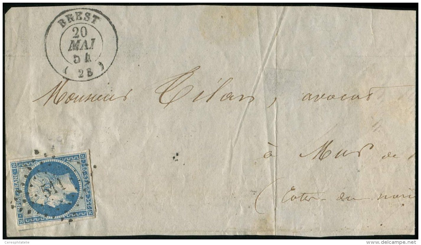 15   25c. Bleu, Obl. PC 511 Sur Devant, C&agrave;d T15 BREST 20/5/54, TB - Other & Unclassified